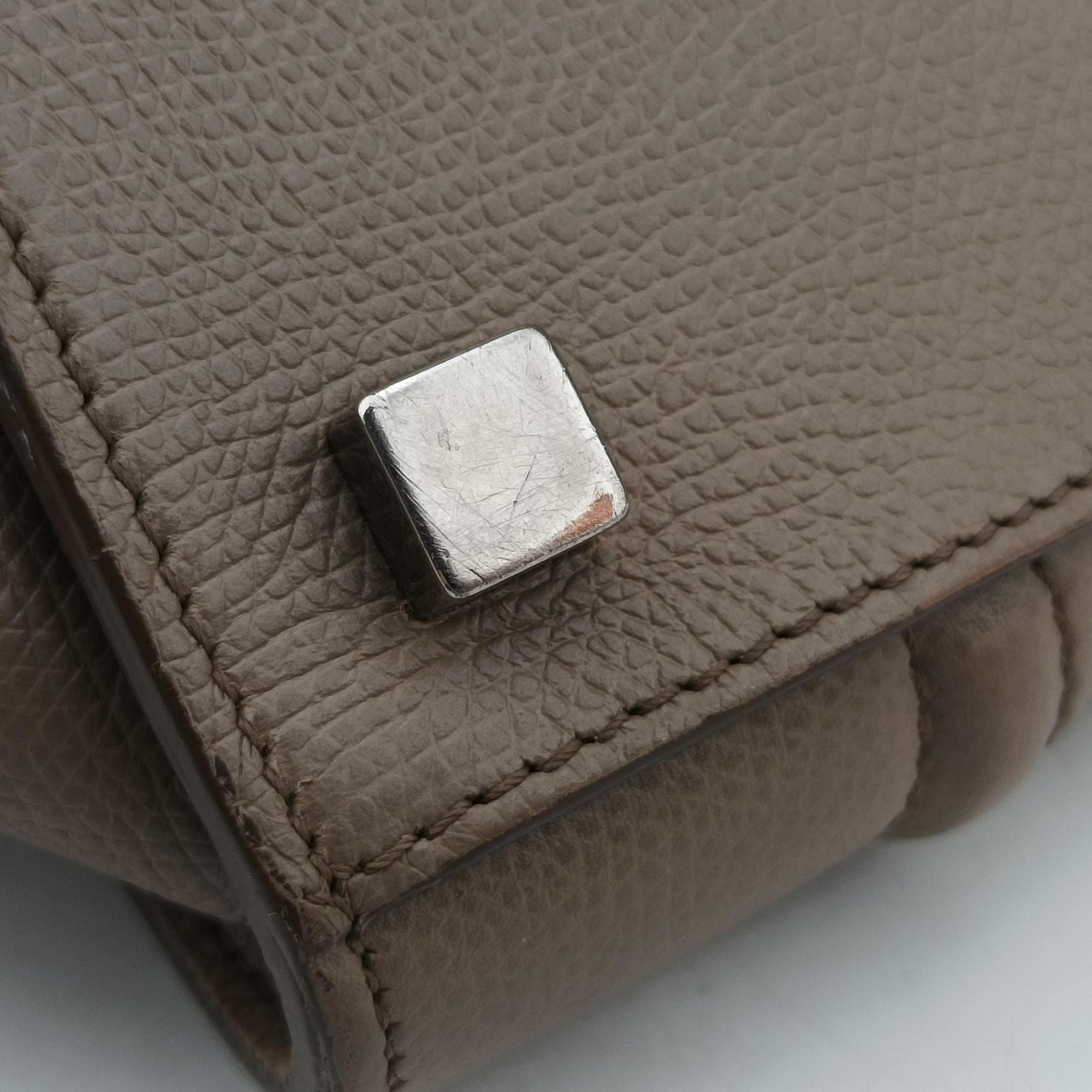 Vintage Celine Luggage Small Square Phantom Beige Leather  handbag | stylenewstar