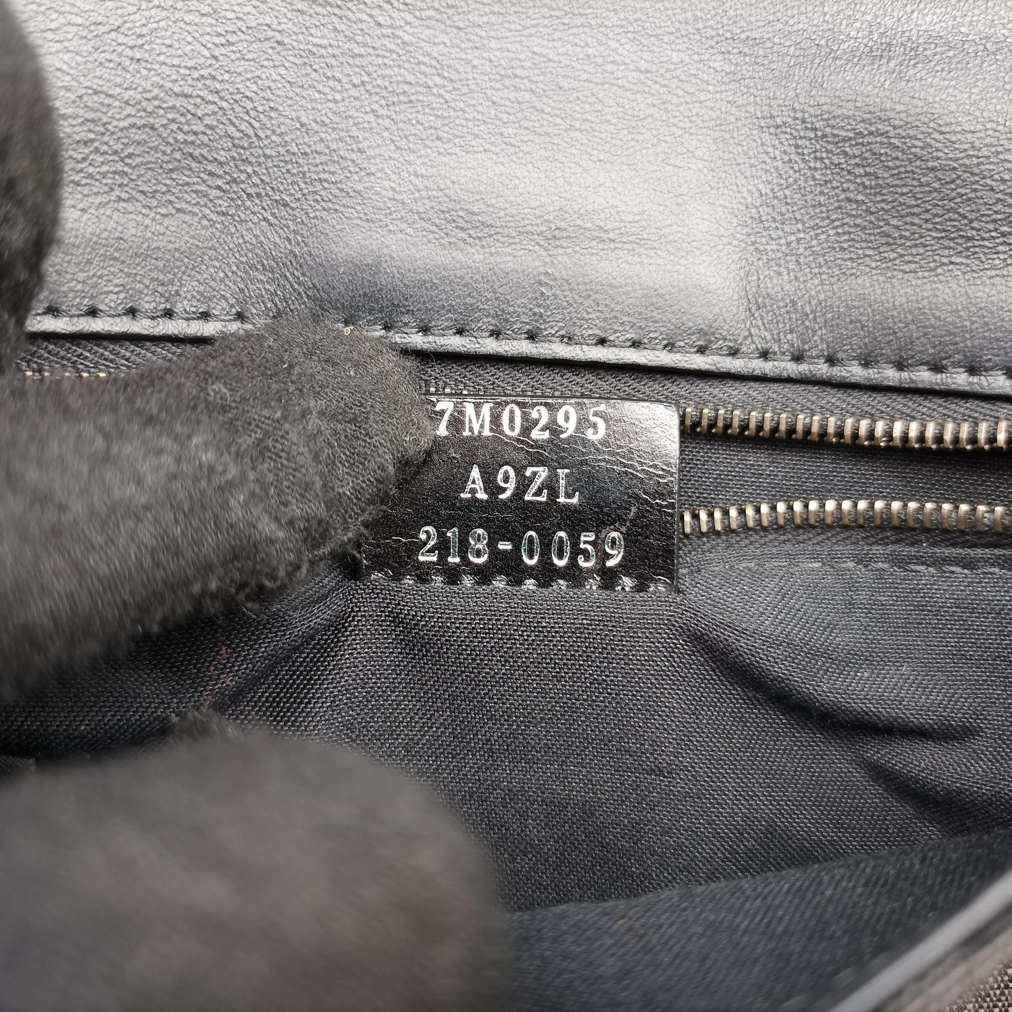 Pre-owned Fendi FF Logo Baguette slim Black x Gray canvas×Leather 7M0295 shoulderbag | stylenewstar