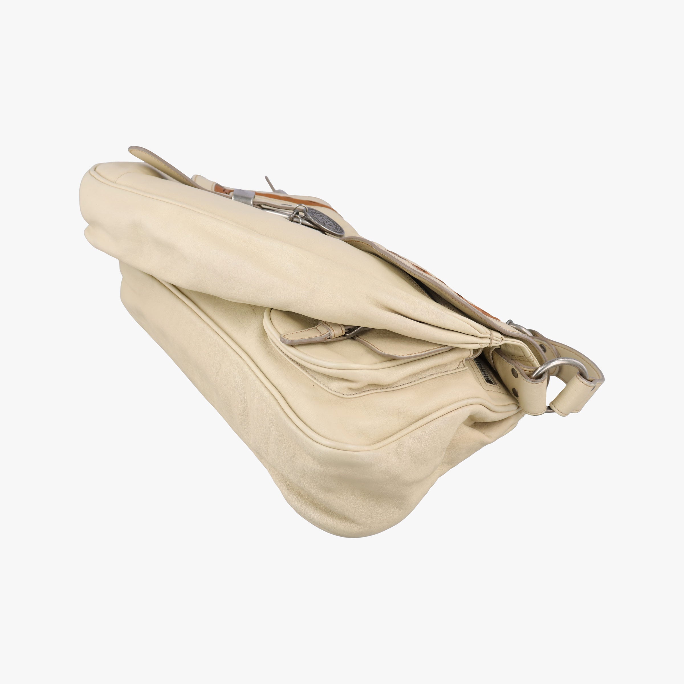 Secondhand Christian Dior Gaucho Beige Leather  shoulderbag | stylenewstar