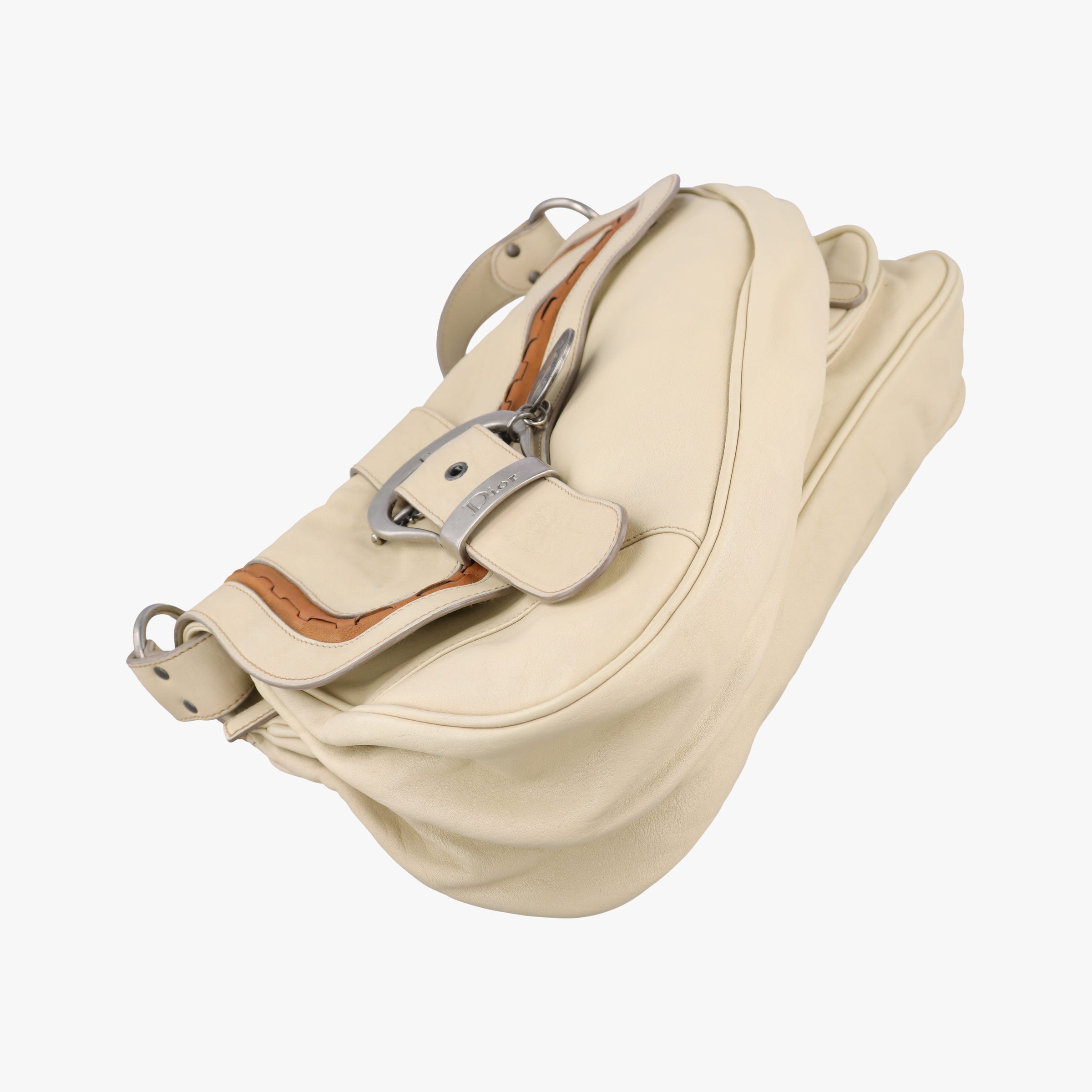 Secondhand Christian Dior Gaucho Beige Leather  shoulderbag | stylenewstar