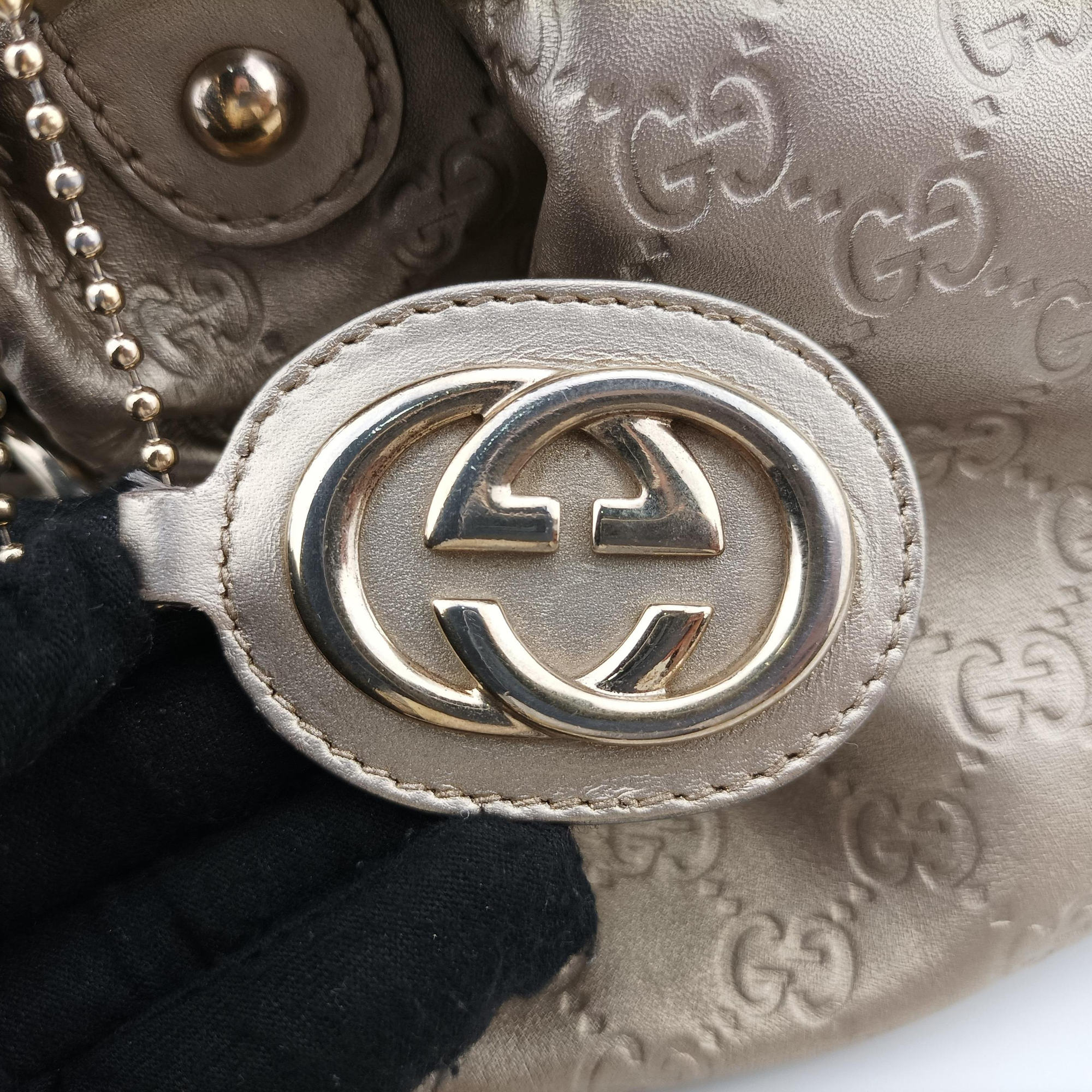 Pre-owned Gucci Sukey Guccissima Golden Leather 223974 shoulderbag | stylenewstar