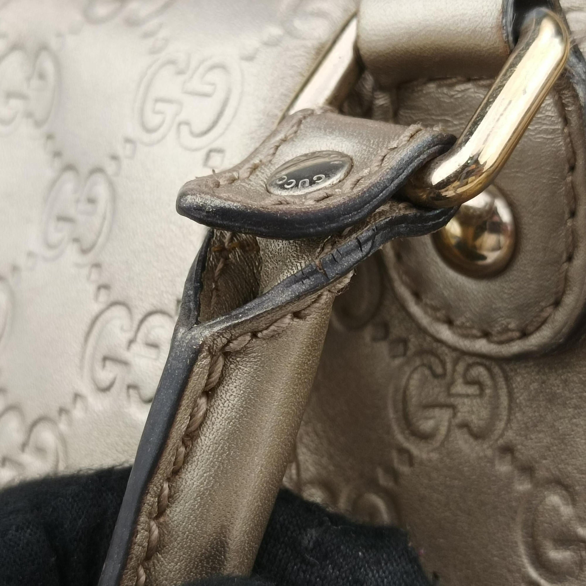 Pre-owned Gucci Sukey Guccissima Golden Leather 223974 shoulderbag | stylenewstar