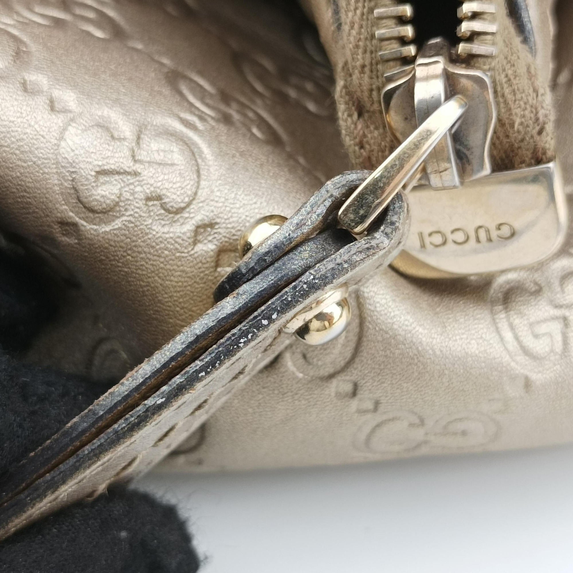Pre-owned Gucci Sukey Guccissima Golden Leather 223974 shoulderbag | stylenewstar