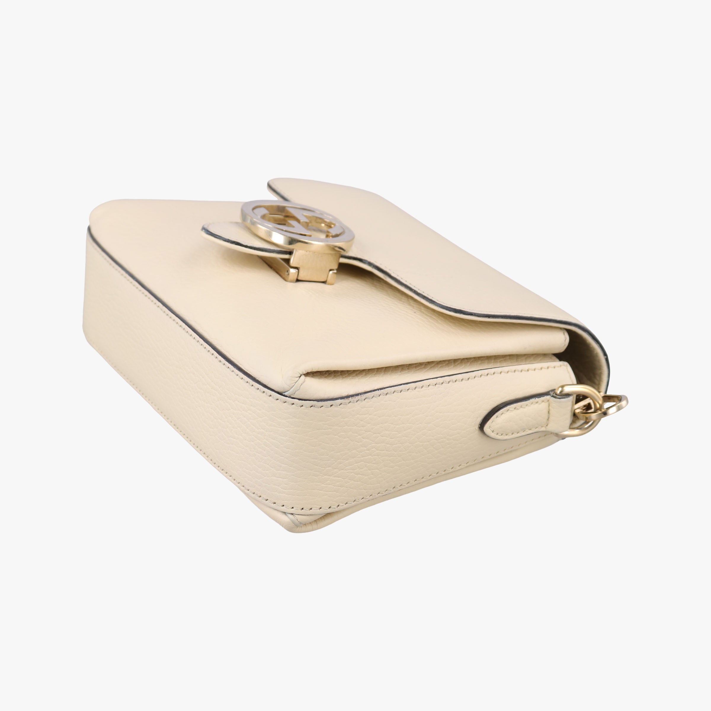 Pre-owned Gucci Interlocking G Ivory Leather 607720 shoulderbag | stylenewstar