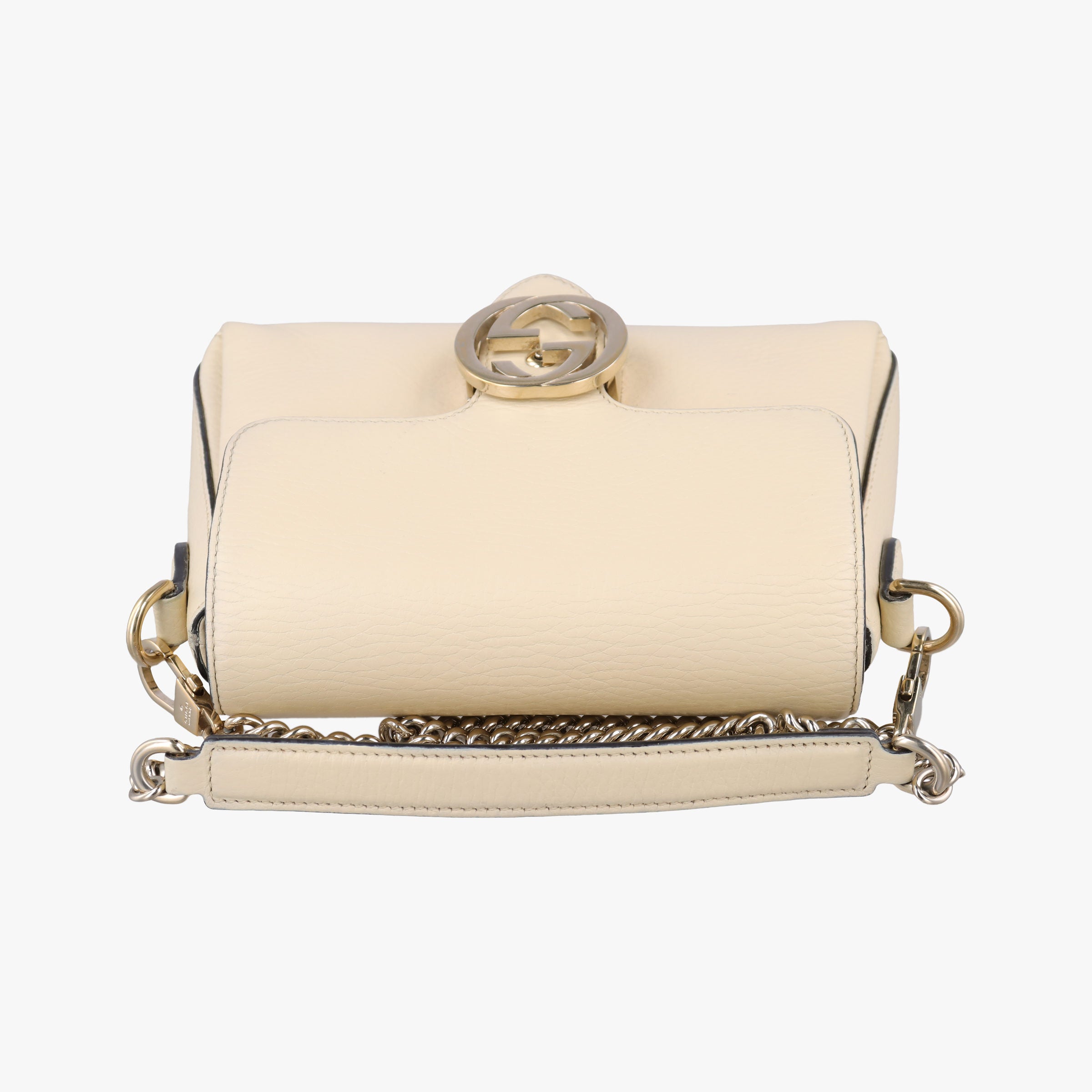 Pre-owned Gucci Interlocking G Ivory Leather 607720 shoulderbag | stylenewstar