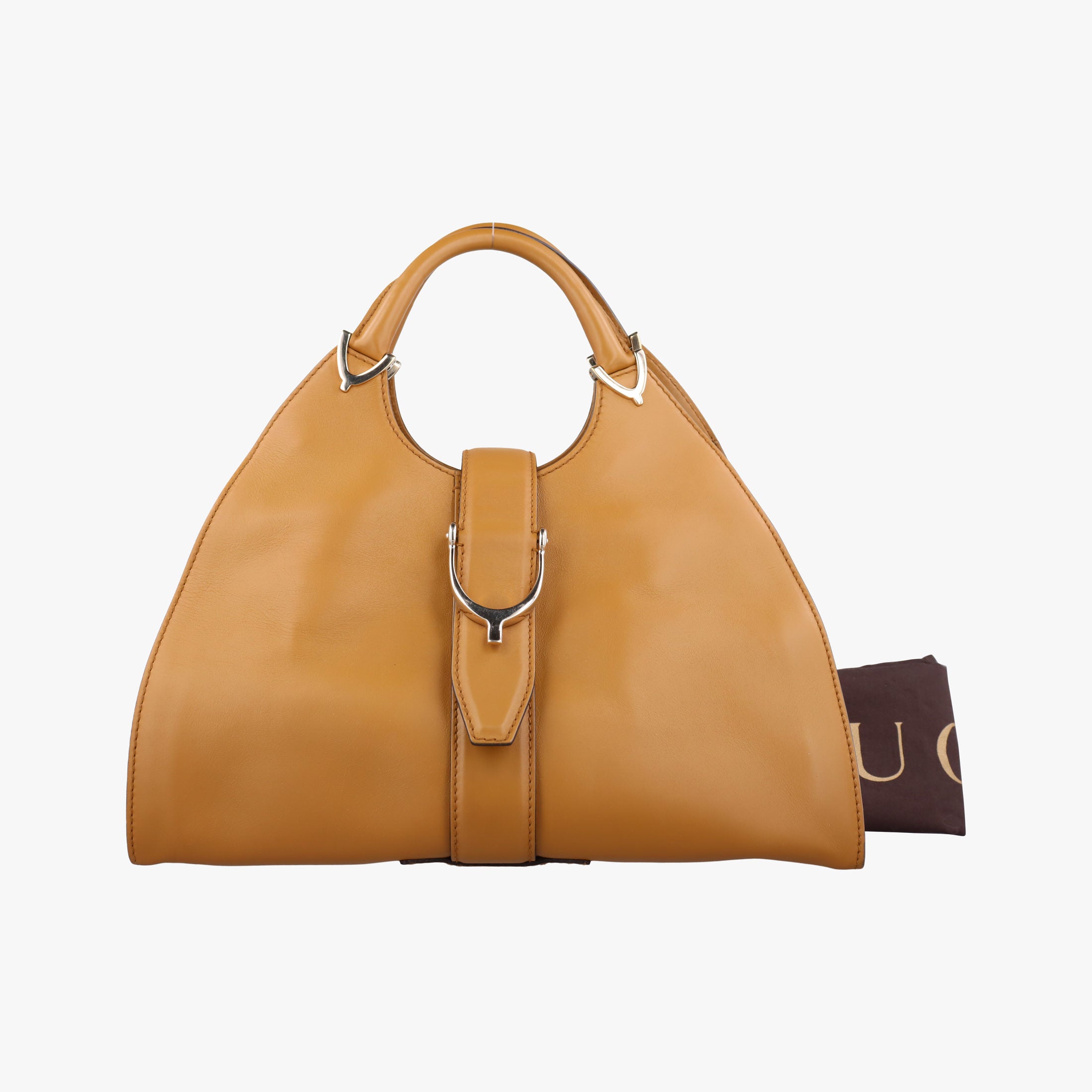 Pre-owned Gucci Stirrup Brown Leather 277514 handbag | stylenewstar