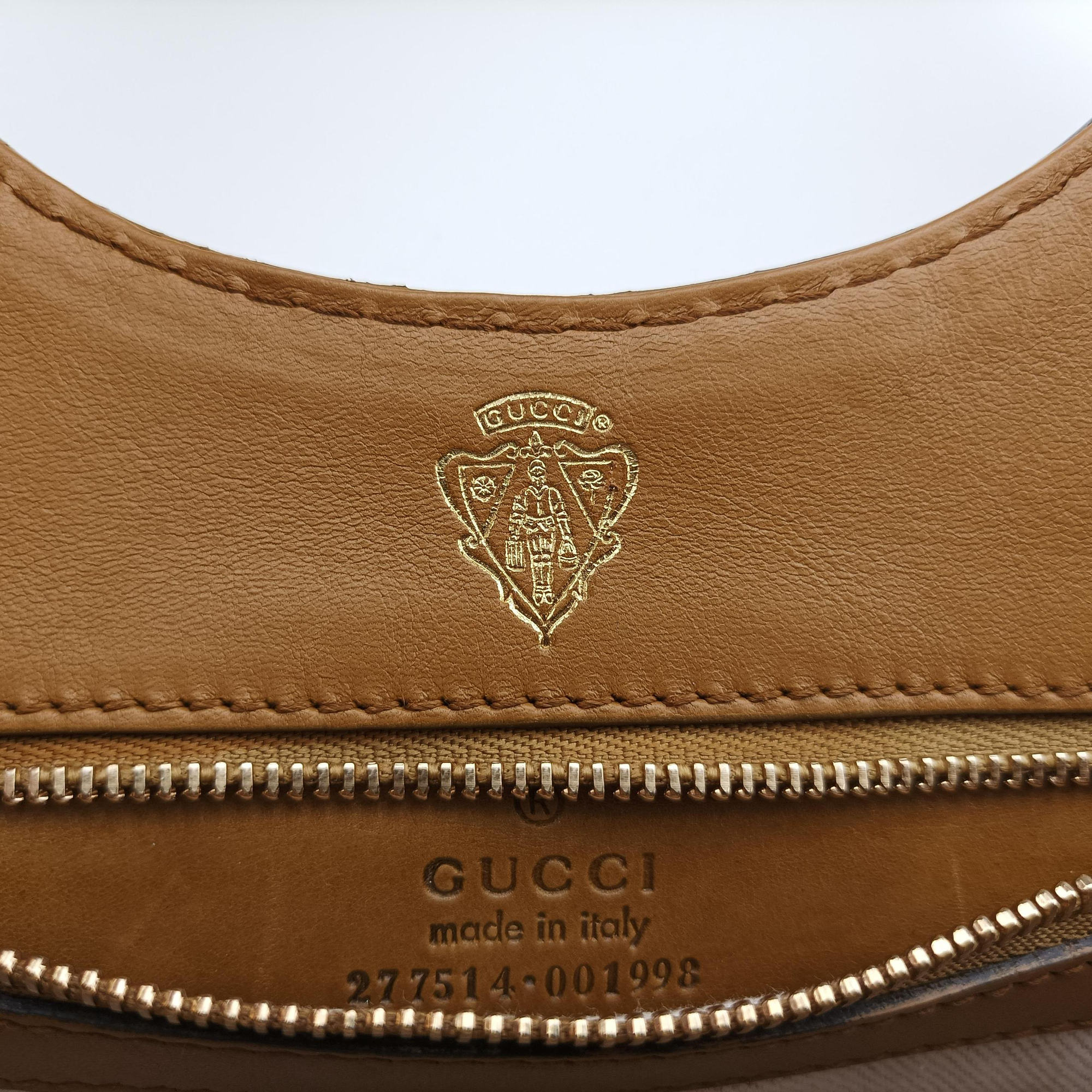 Pre-owned Gucci Stirrup Brown Leather 277514 handbag | stylenewstar