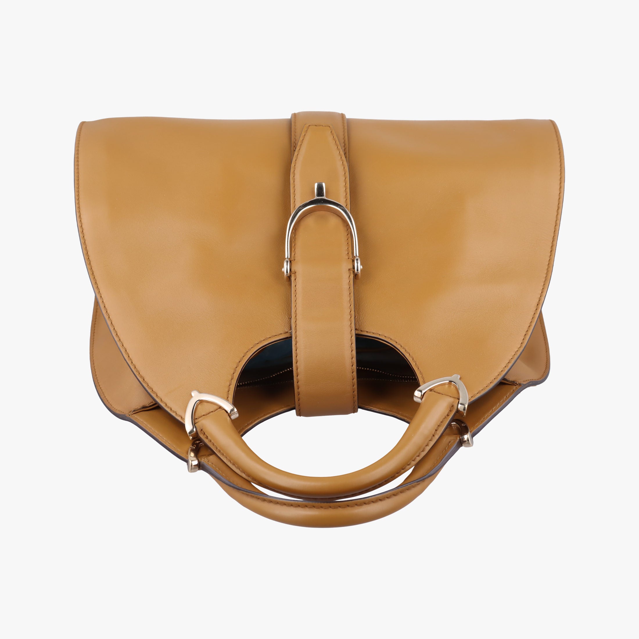 Pre-owned Gucci Stirrup Brown Leather 277514 handbag | stylenewstar