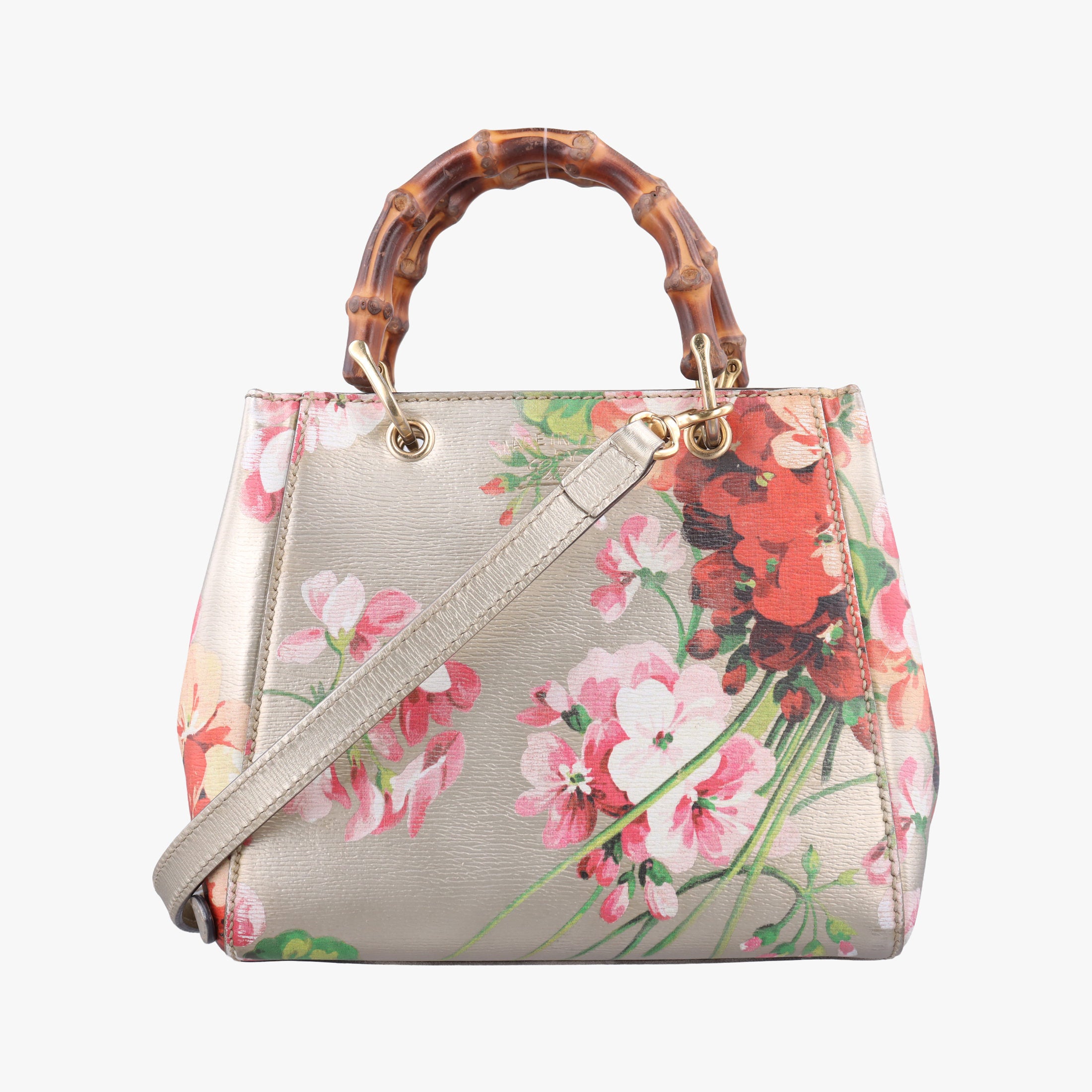 Pre-owned Gucci Bamboo Shopper Golden×Multicolour Leather 368823 shoulderbag | stylenewstar