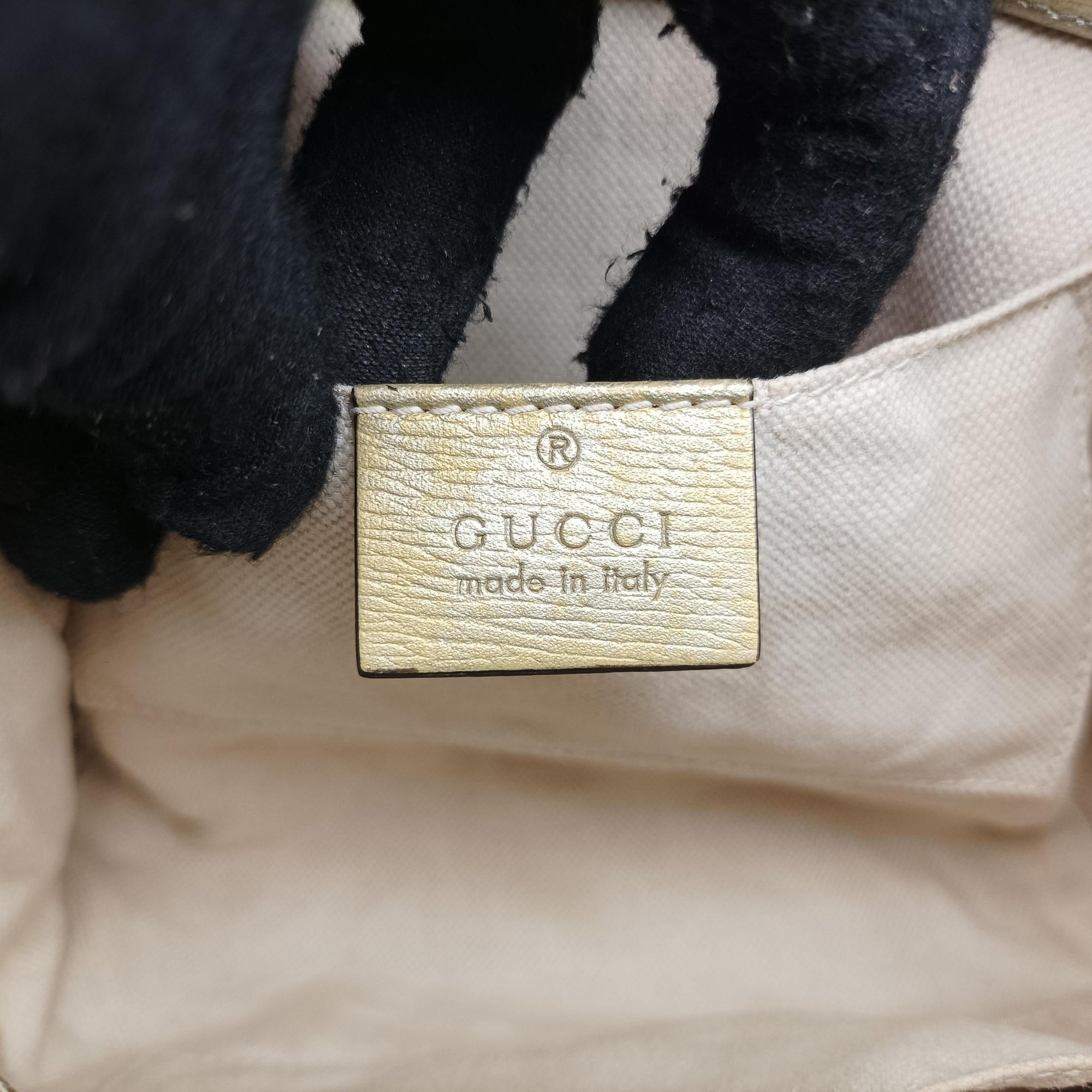 Pre-owned Gucci Bamboo Shopper Golden×Multicolour Leather 368823 shoulderbag | stylenewstar