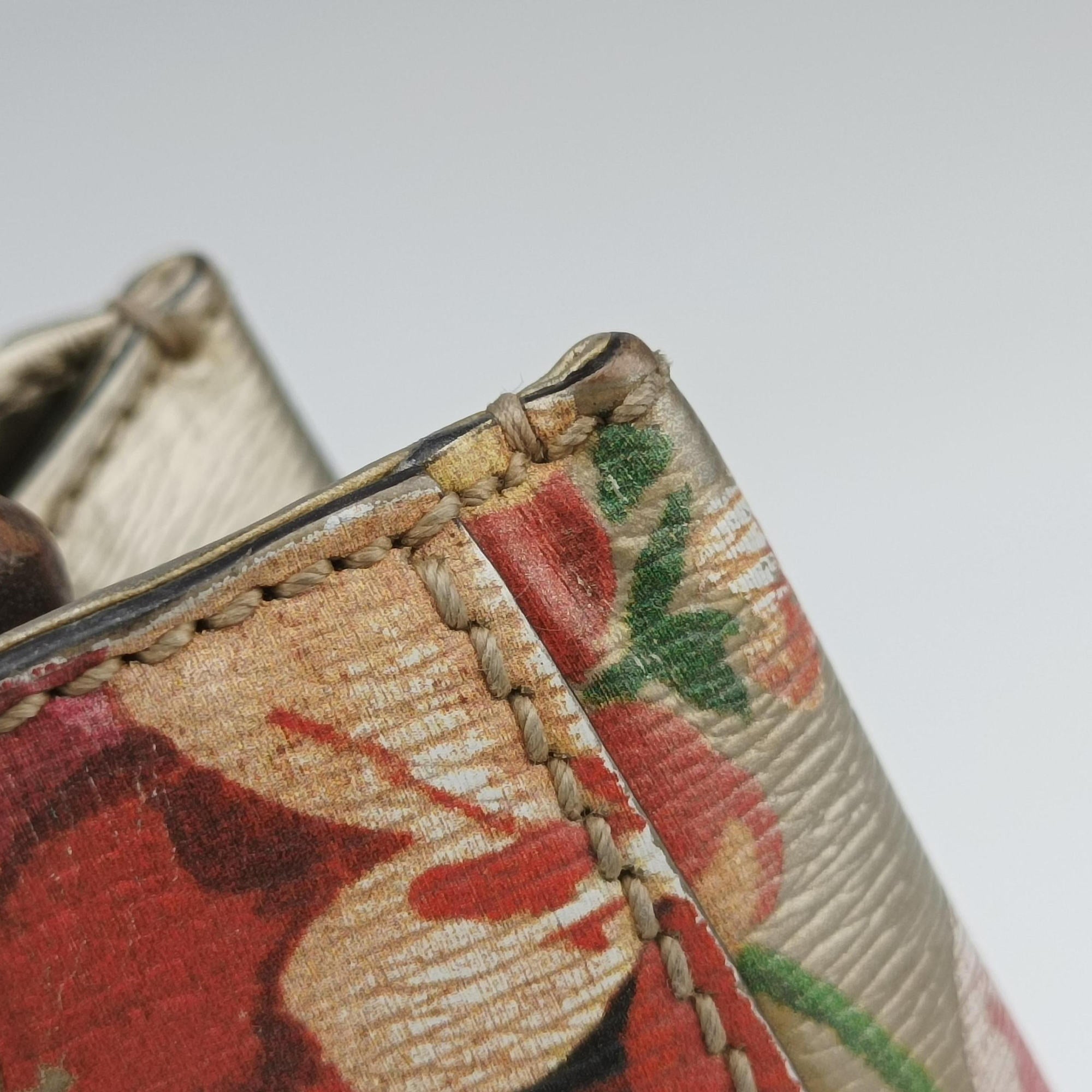 Pre-owned Gucci Bamboo Shopper Golden×Multicolour Leather 368823 shoulderbag | stylenewstar