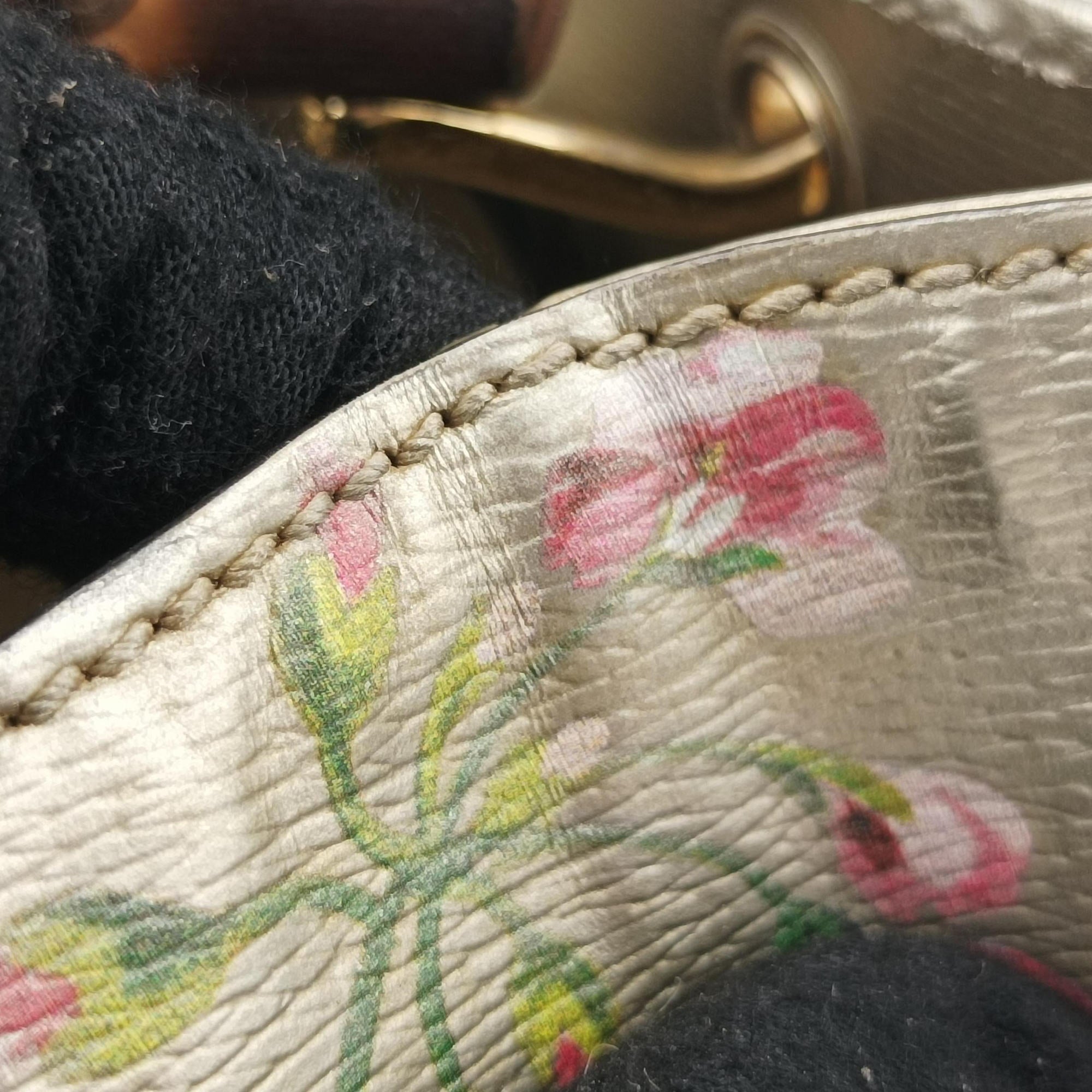 Pre-owned Gucci Bamboo Shopper Golden×Multicolour Leather 368823 shoulderbag | stylenewstar