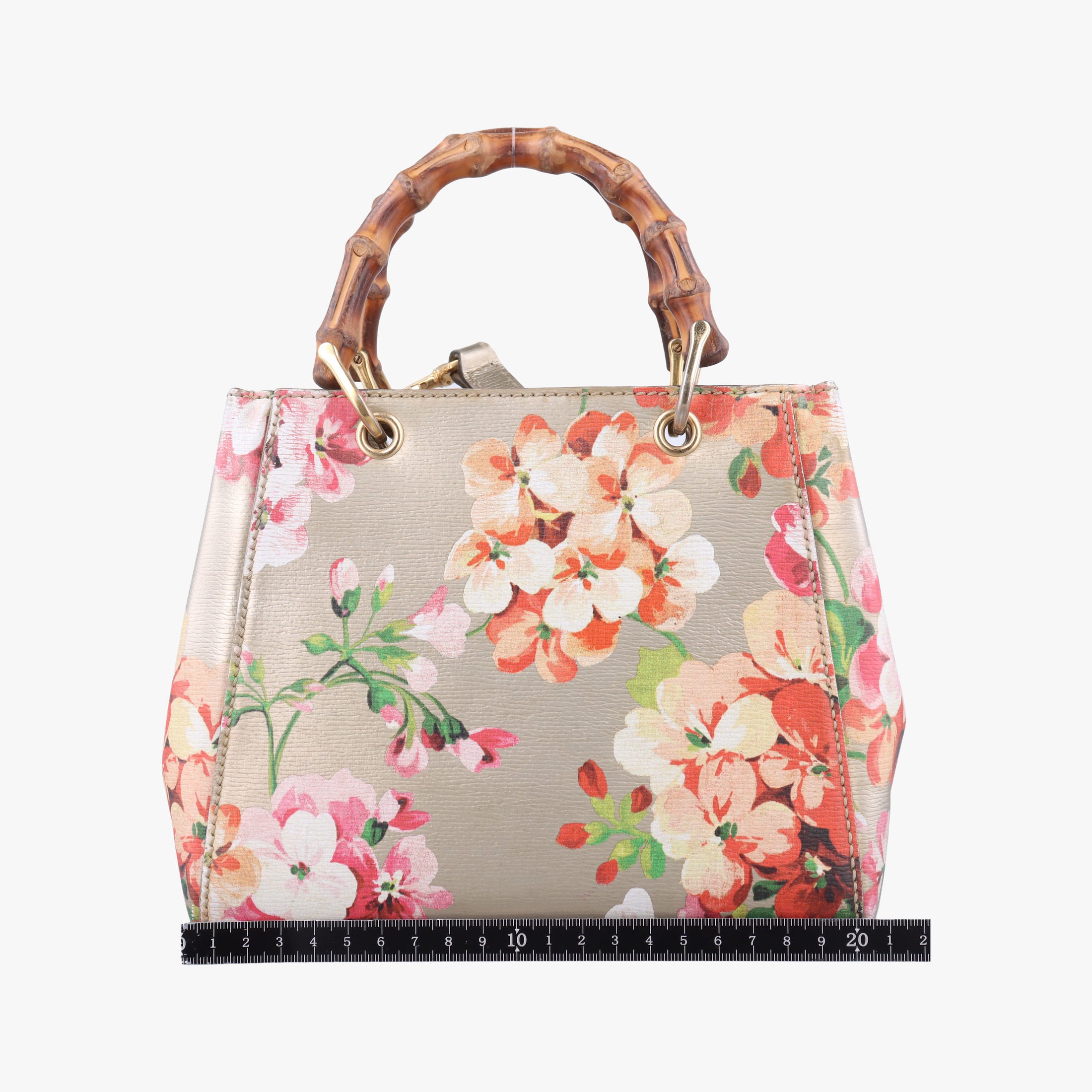 Pre-owned Gucci Bamboo Shopper Golden×Multicolour Leather 368823 shoulderbag | stylenewstar