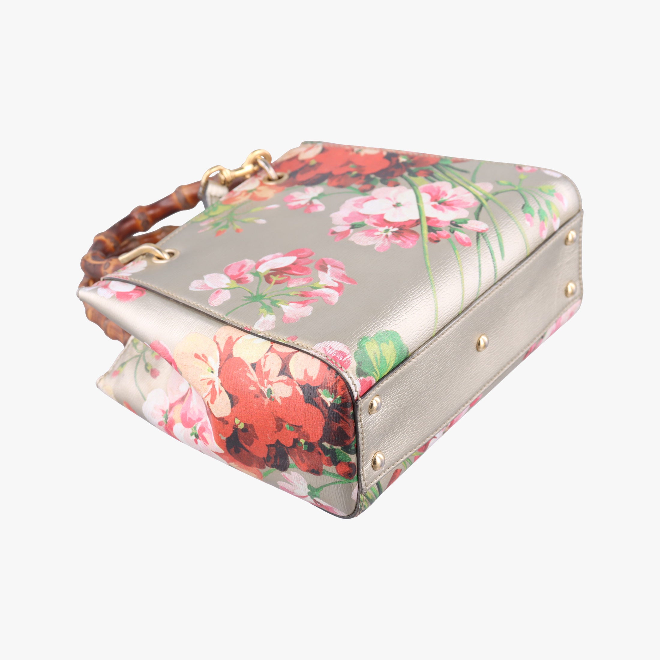 Pre-owned Gucci Bamboo Shopper Golden×Multicolour Leather 368823 shoulderbag | stylenewstar