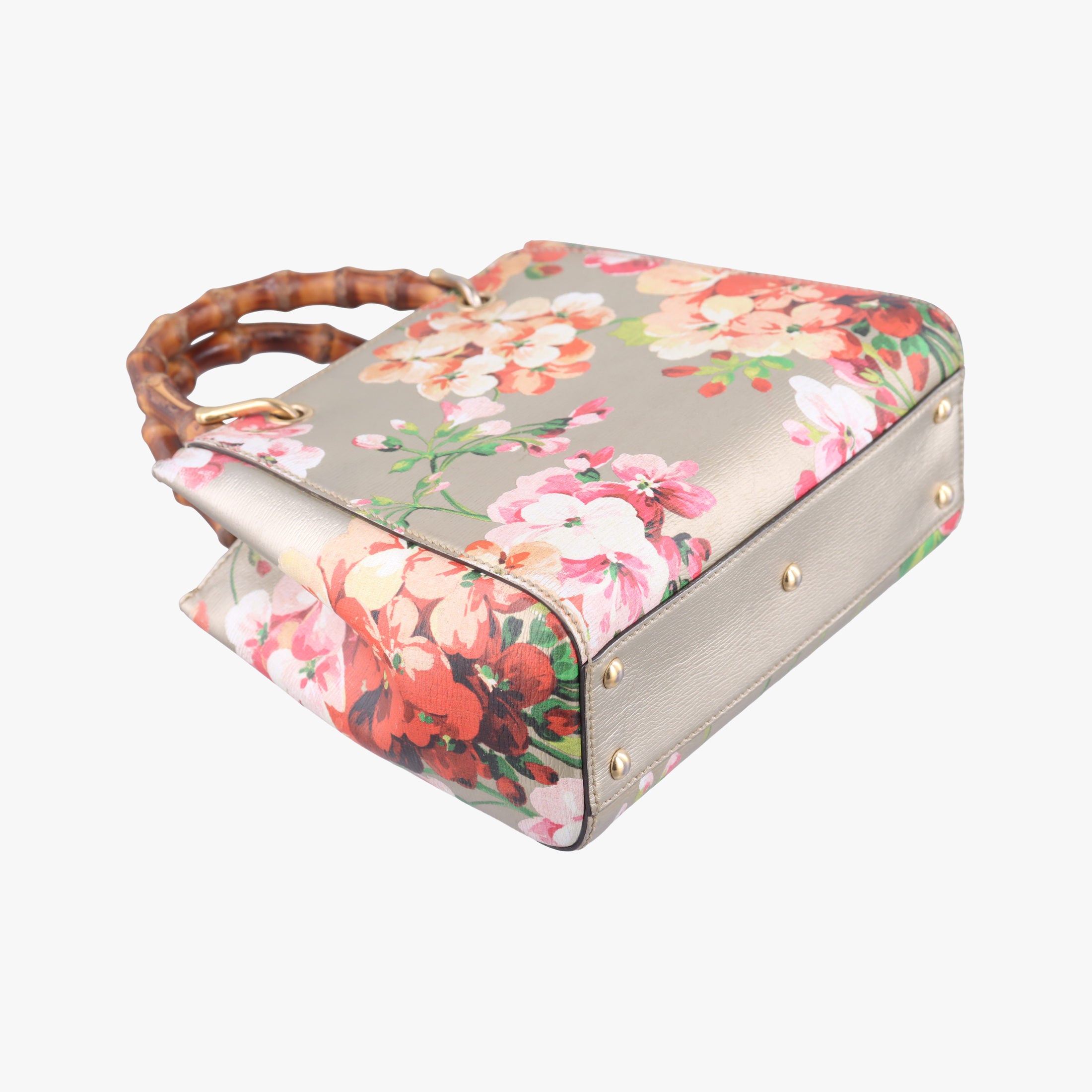 Pre-owned Gucci Bamboo Shopper Golden×Multicolour Leather 368823 shoulderbag | stylenewstar