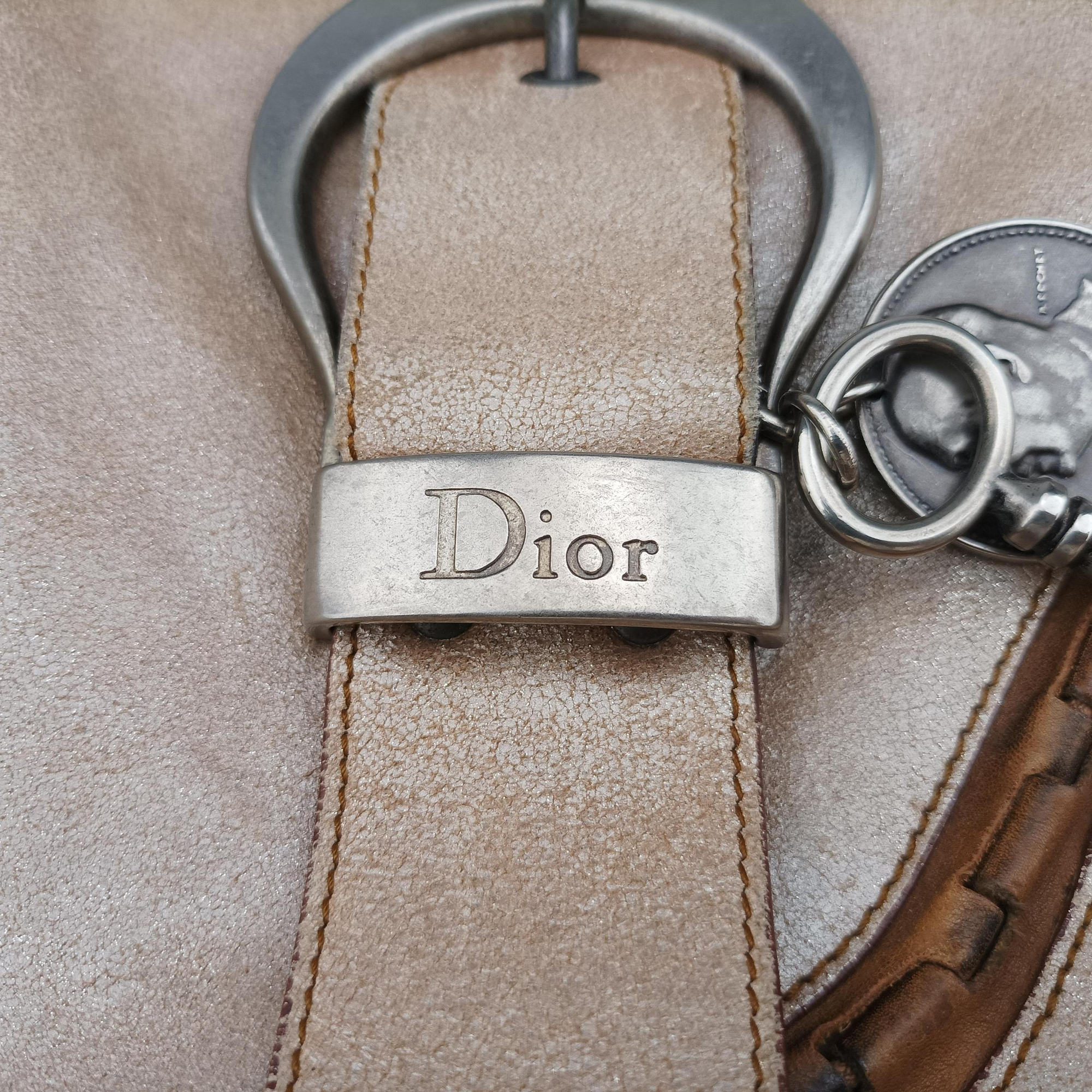 Vintage Christian Dior Gaucho Beige Leather  shoulderbag | stylenewstar