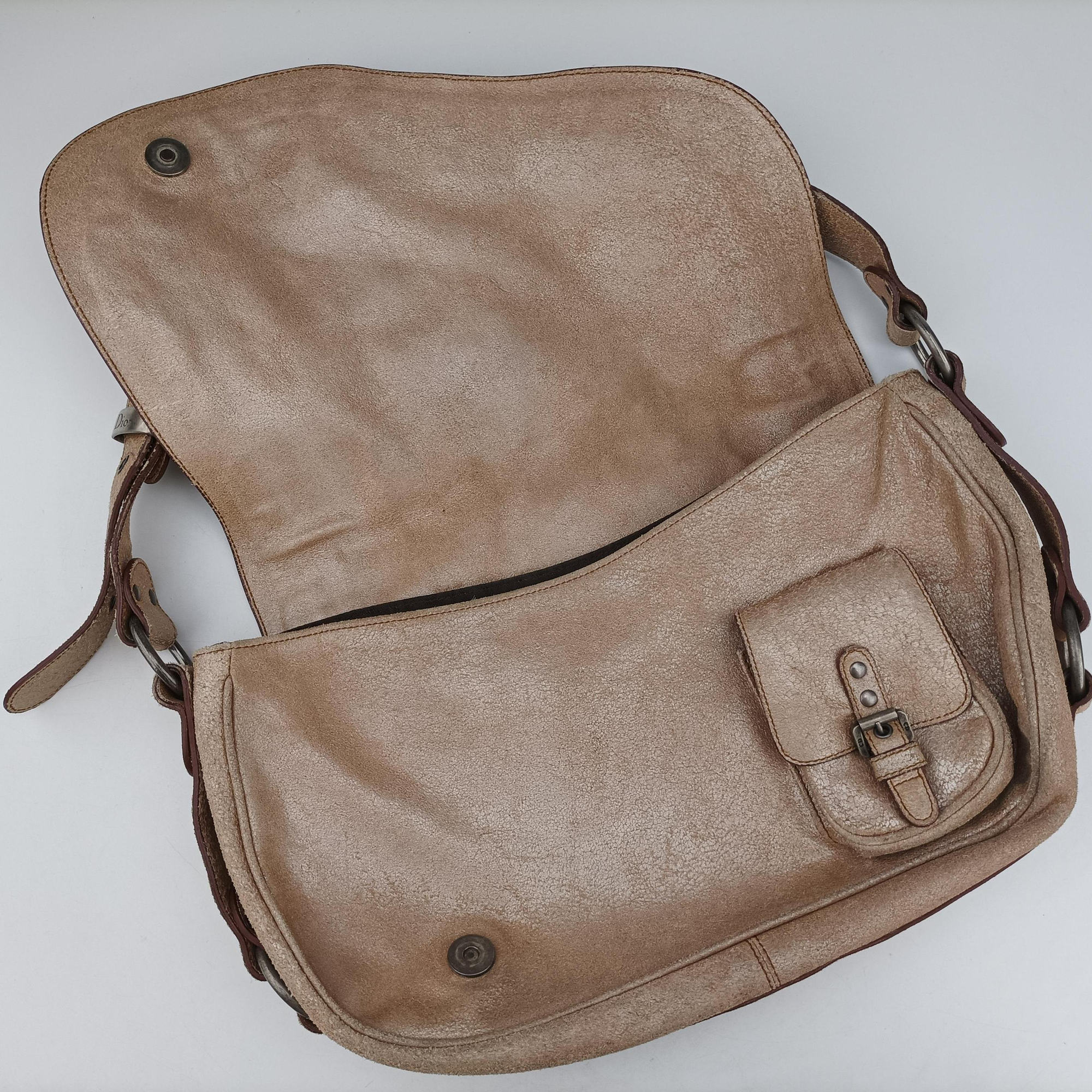 Vintage Christian Dior Gaucho Beige Leather  shoulderbag | stylenewstar