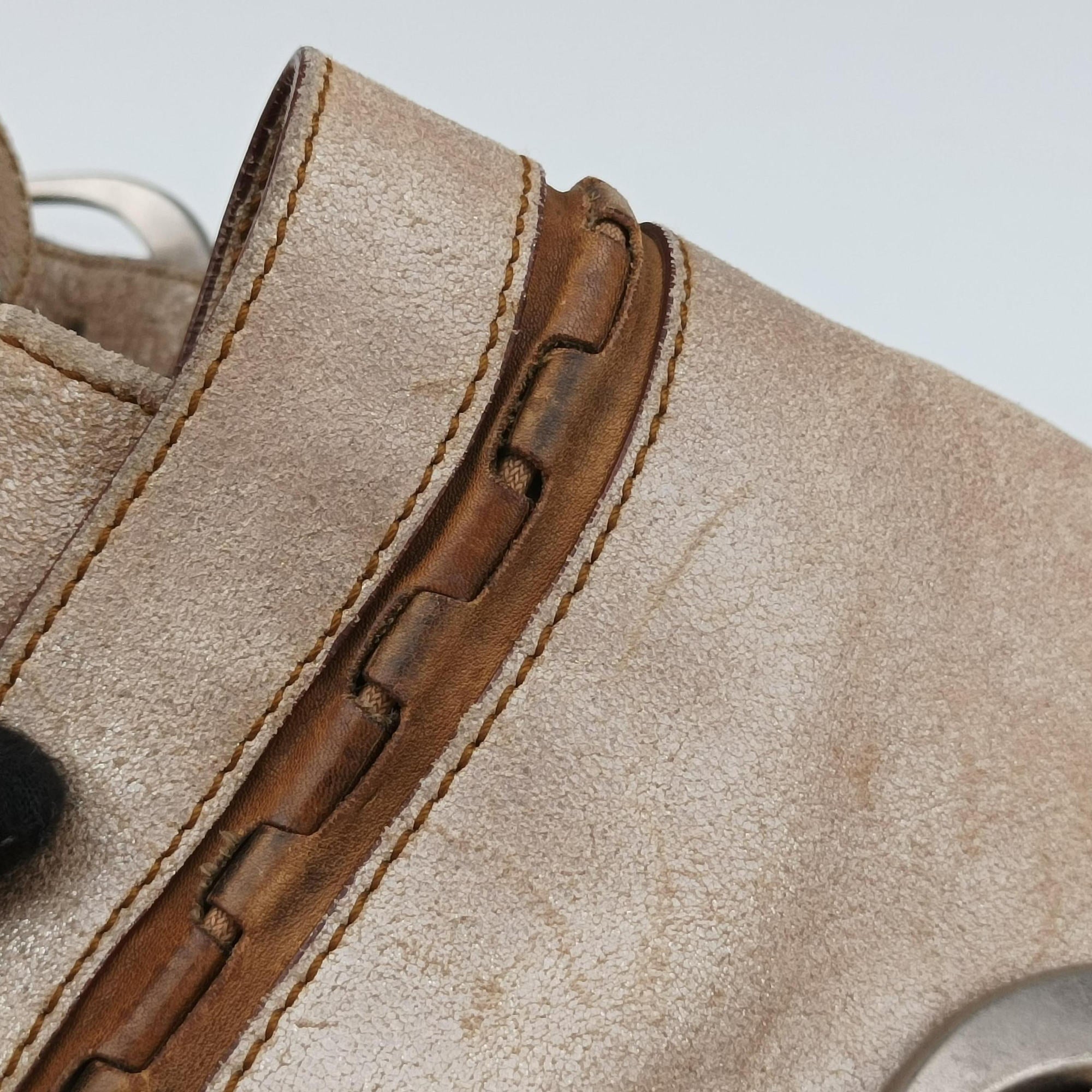 Vintage Christian Dior Gaucho Beige Leather  shoulderbag | stylenewstar
