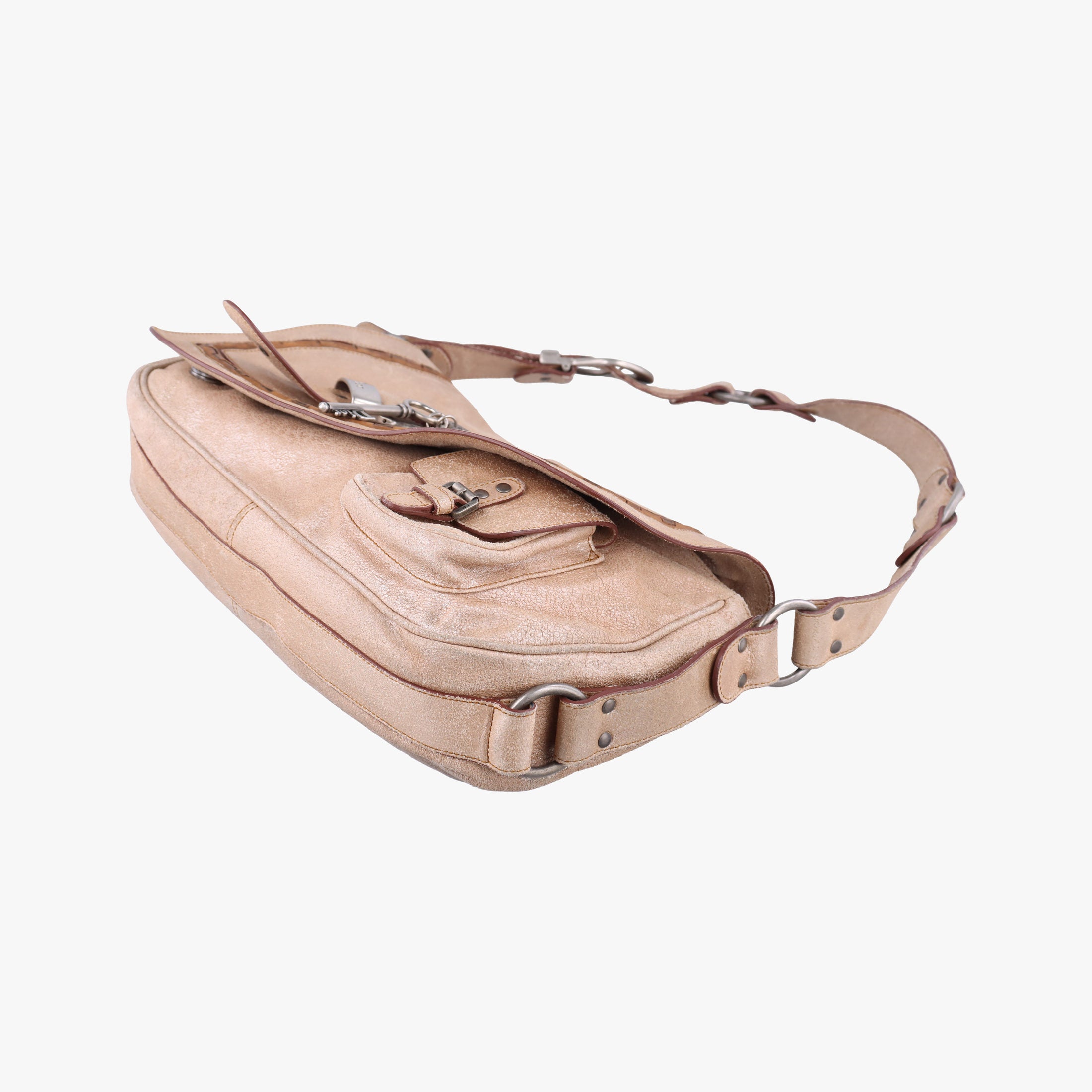 Vintage Christian Dior Gaucho Beige Leather  shoulderbag | stylenewstar