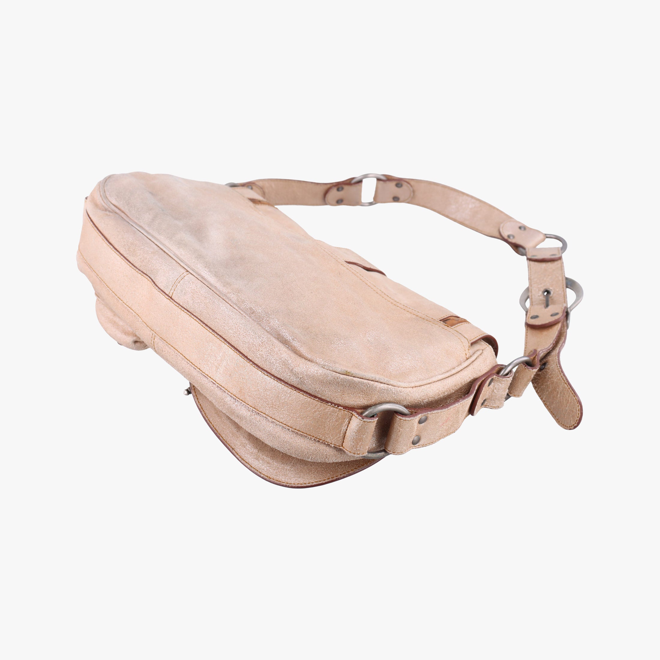 Vintage Christian Dior Gaucho Beige Leather  shoulderbag | stylenewstar