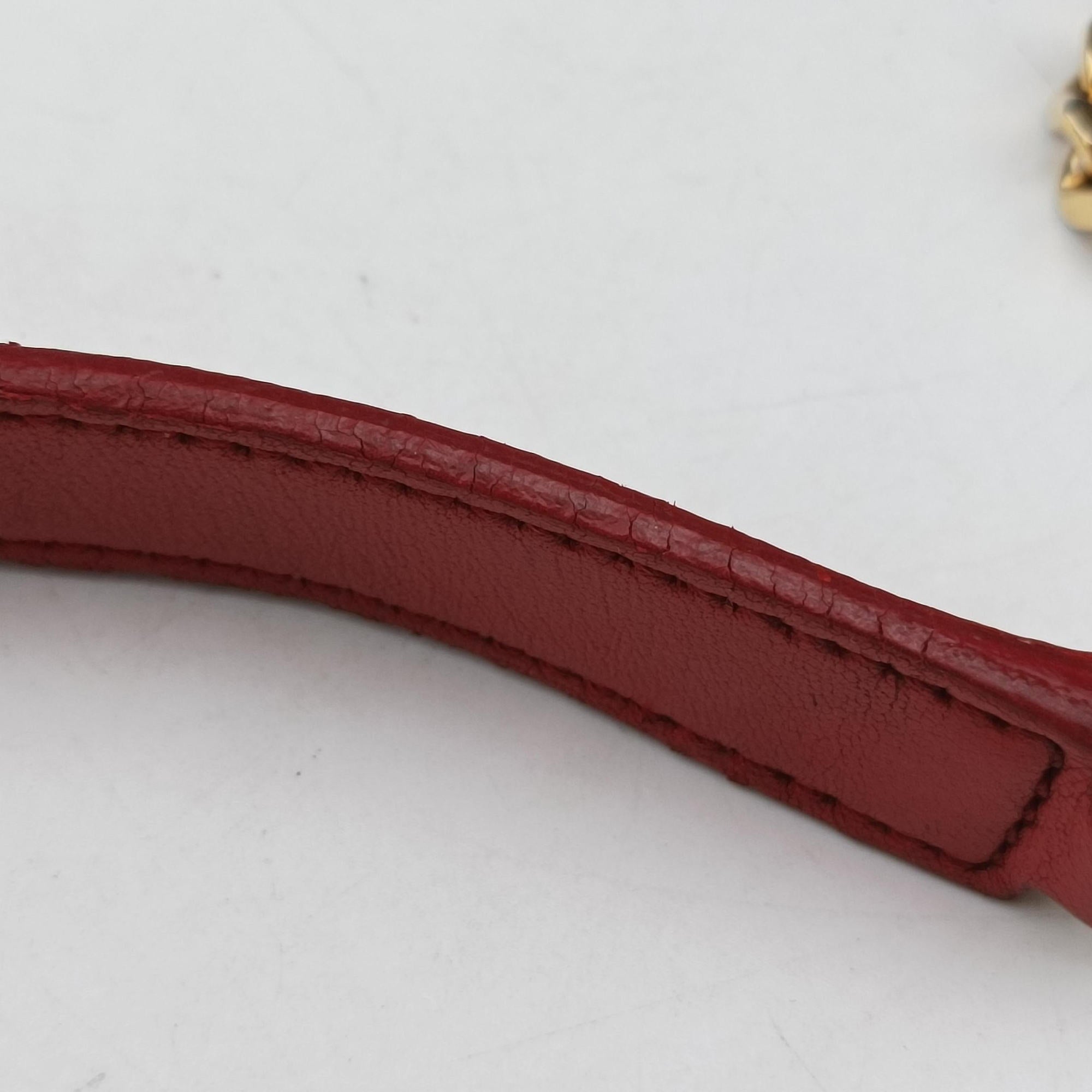 Pre-owned Yves Saint Laurent Monogram Envelope Red Leather 381668 shoulderbag | stylenewstar
