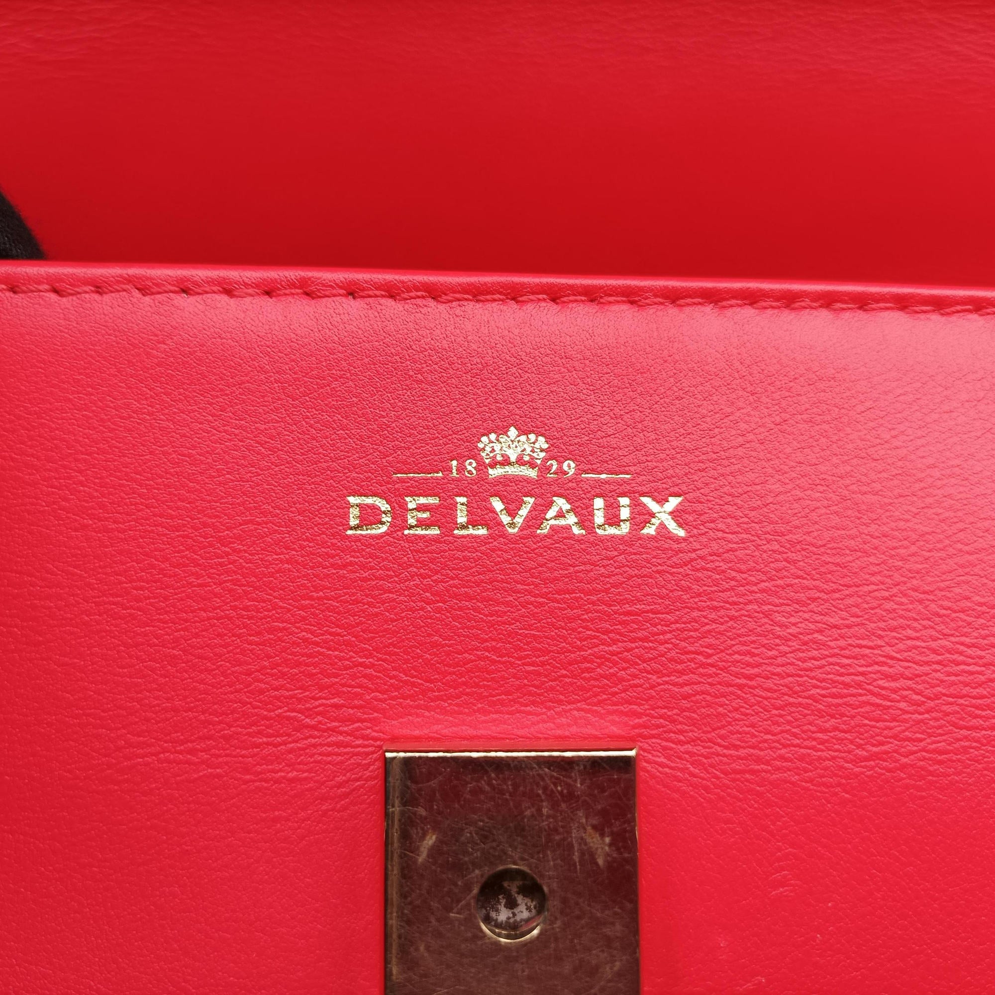 Pre-owned Delvaux Tan pete Red Leather  shoulderbag | stylenewstar