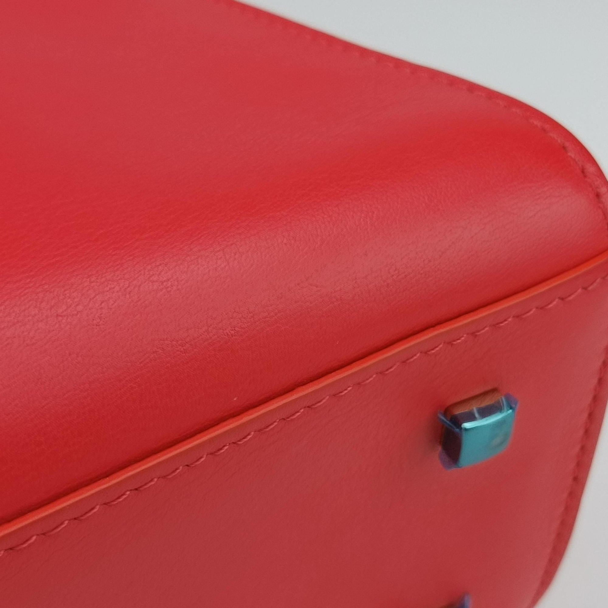 Pre-owned Delvaux Tan pete Red Leather  shoulderbag | stylenewstar