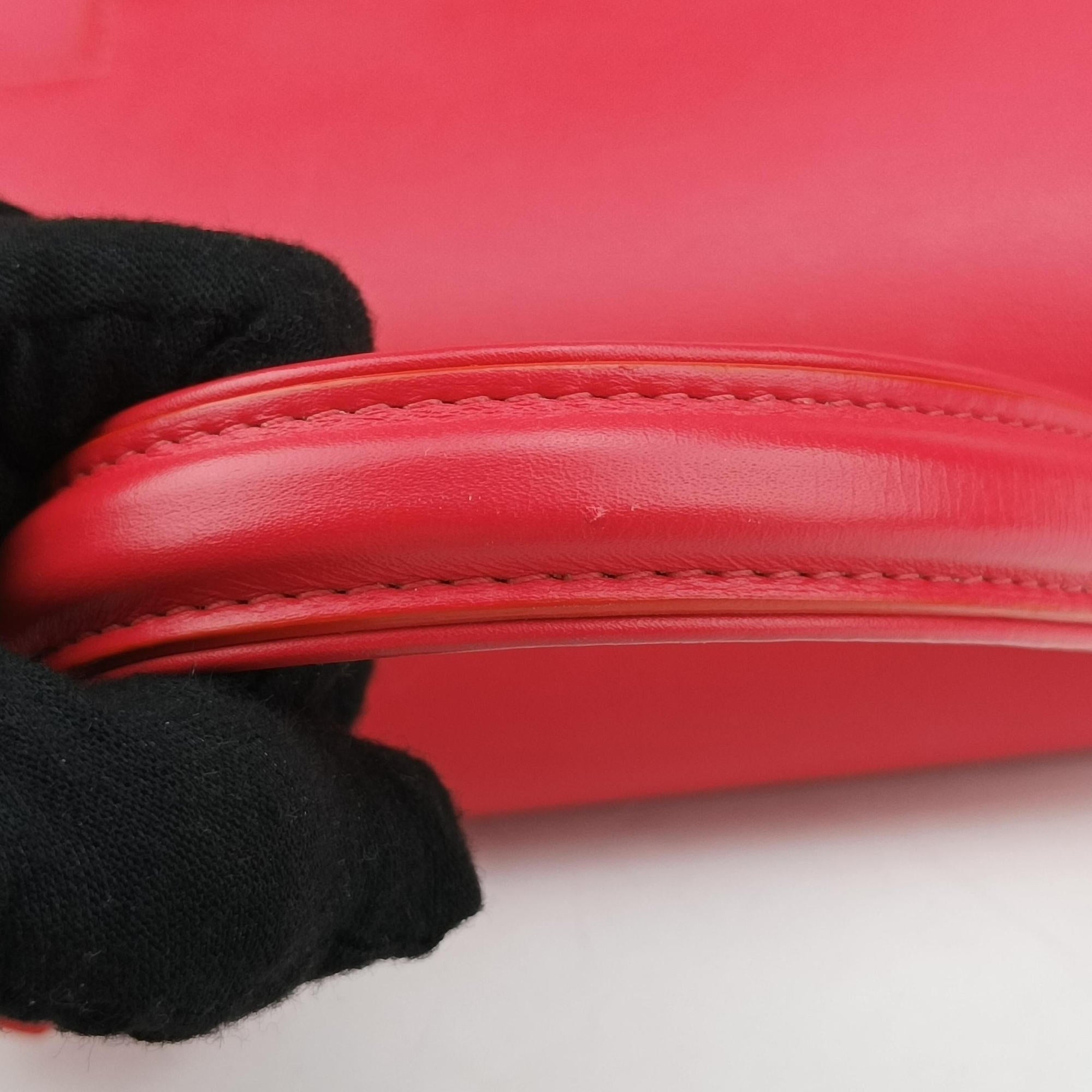 Pre-owned Delvaux Tan pete Red Leather  shoulderbag | stylenewstar