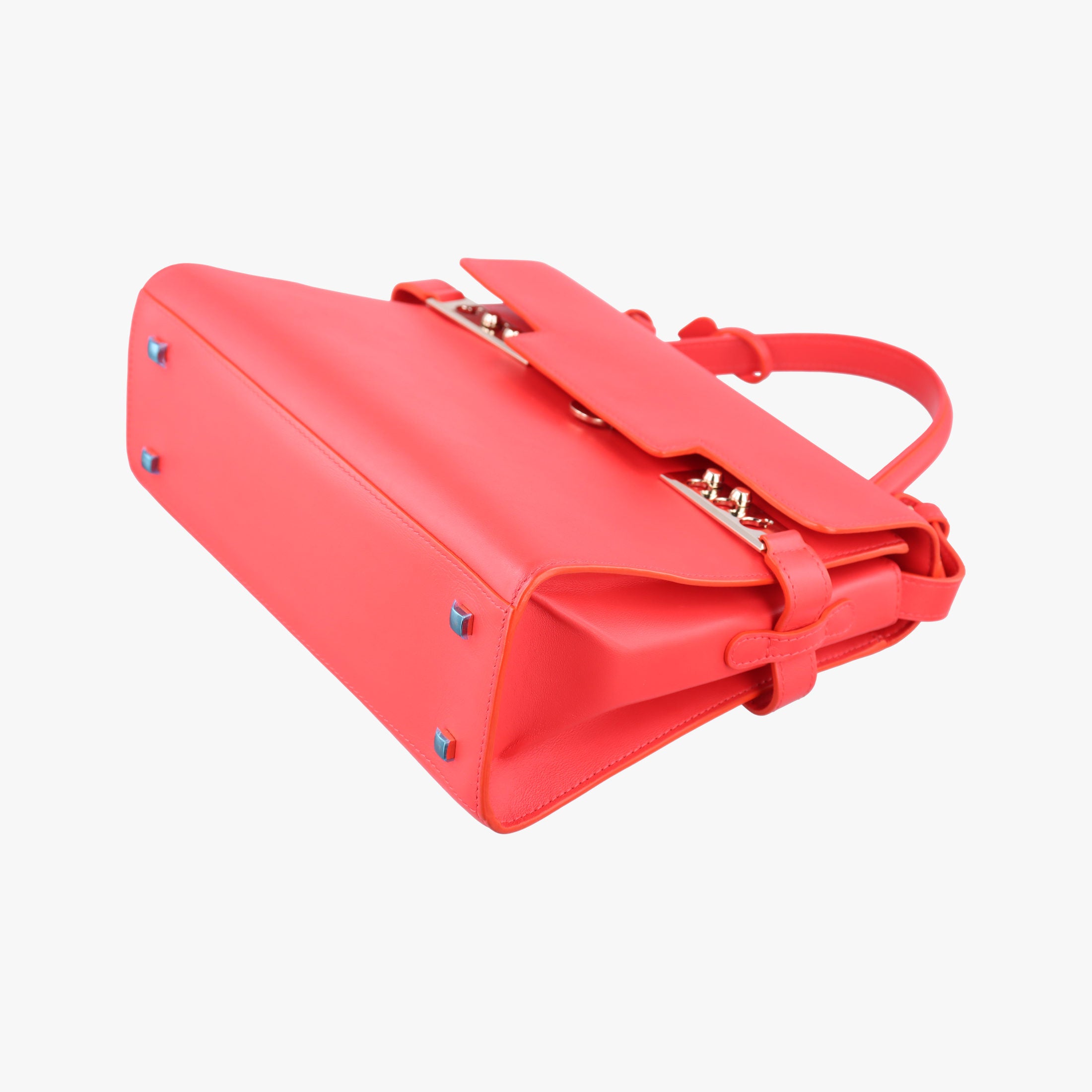 Pre-owned Delvaux Tan pete Red Leather  shoulderbag | stylenewstar