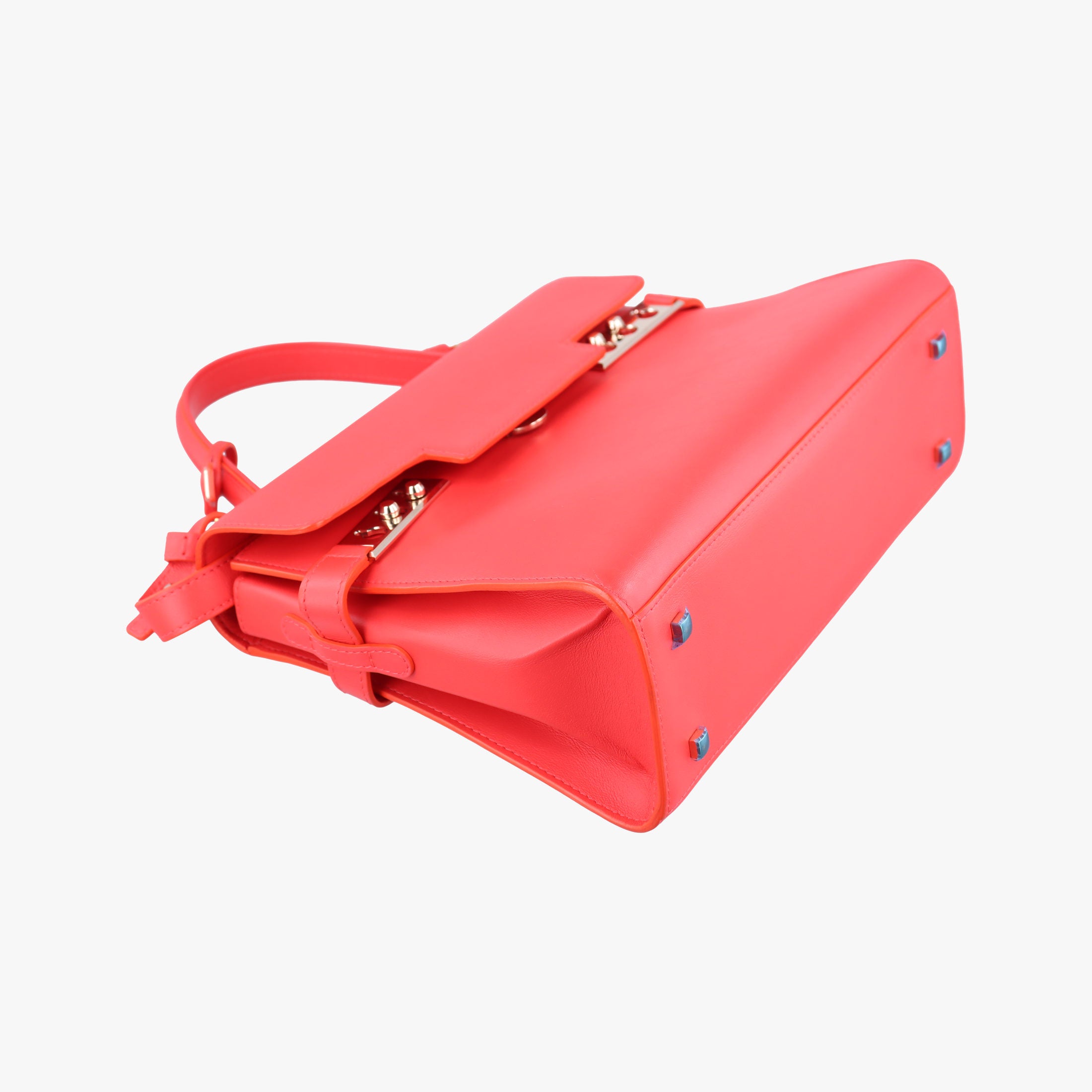 Pre-owned Delvaux Tan pete Red Leather  shoulderbag | stylenewstar