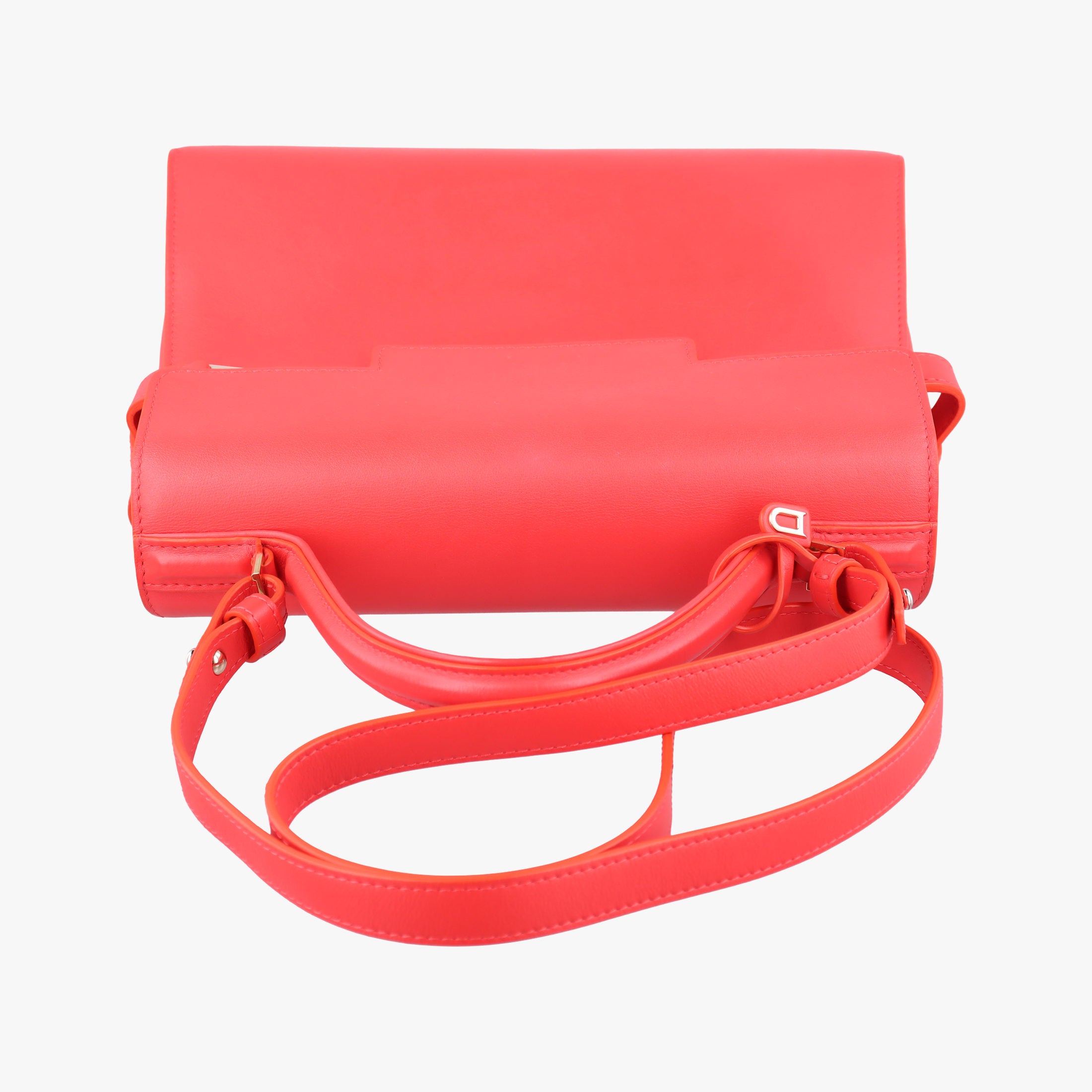 Pre-owned Delvaux Tan pete Red Leather  shoulderbag | stylenewstar