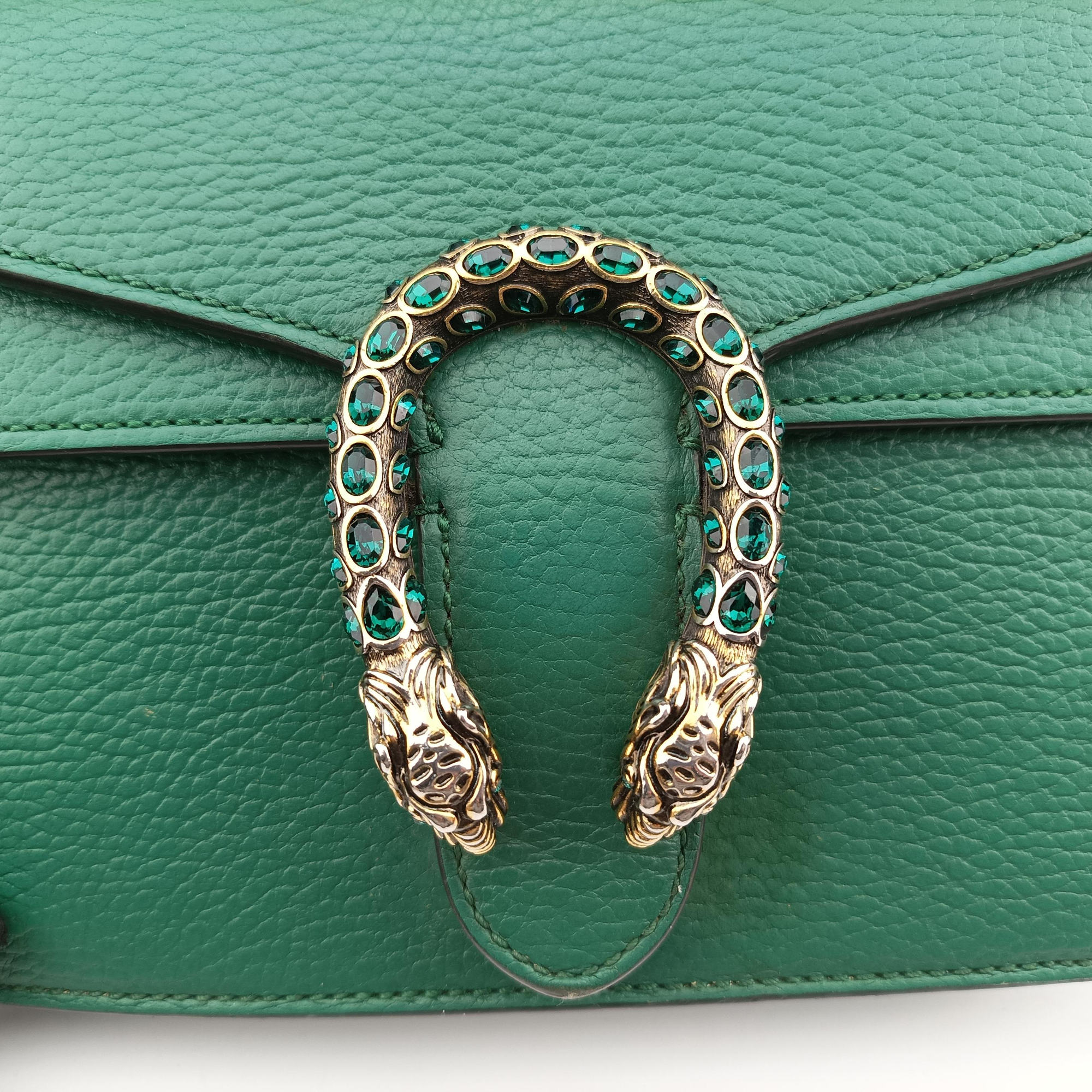 Pre-owned Gucci Dionysus Green Leather 421970 shoulderbag | stylenewstar