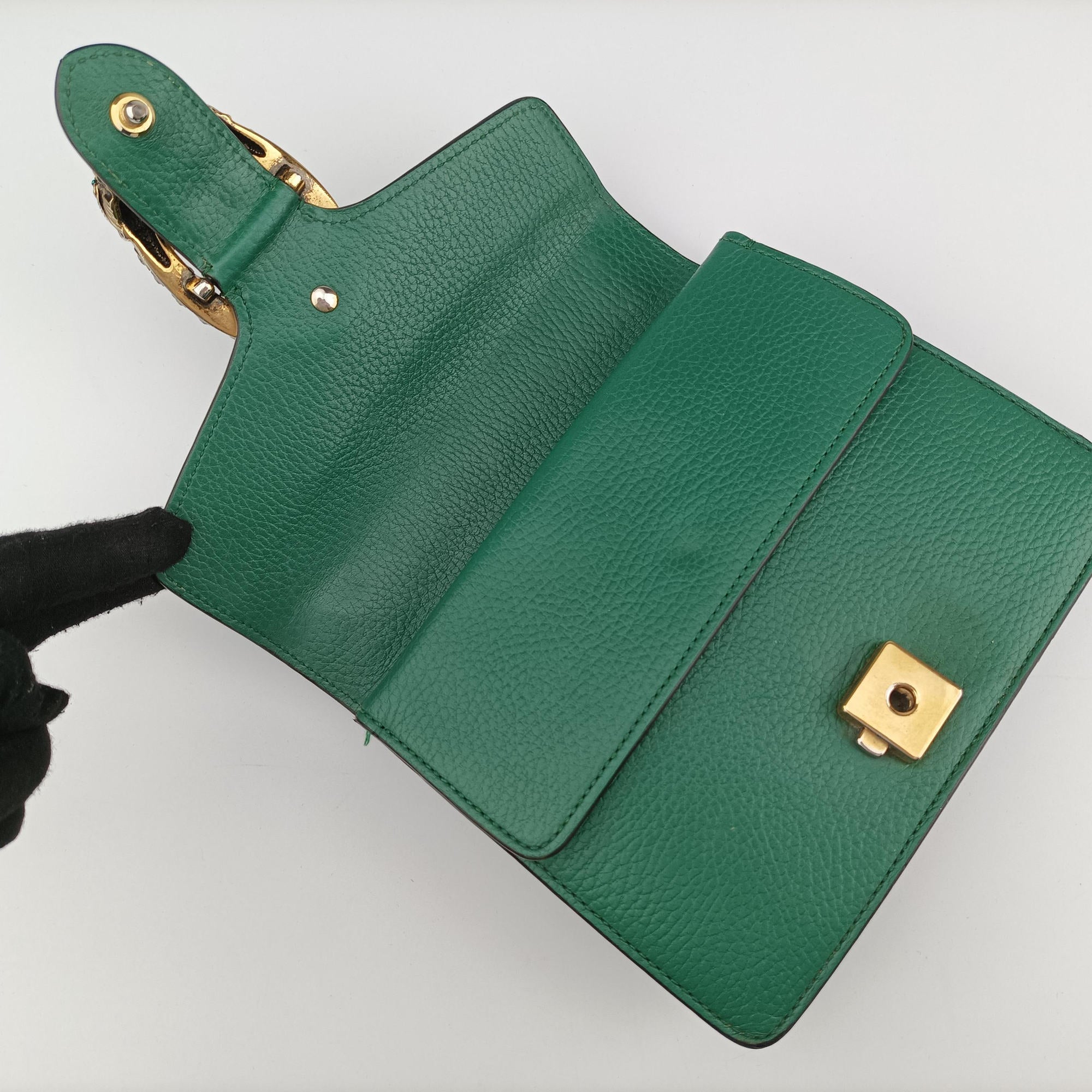 Pre-owned Gucci Dionysus Green Leather 421970 shoulderbag | stylenewstar
