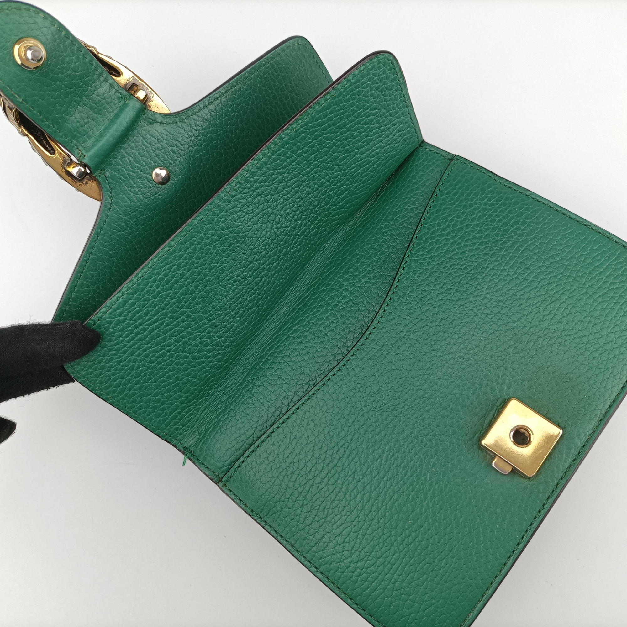 Pre-owned Gucci Dionysus Green Leather 421970 shoulderbag | stylenewstar