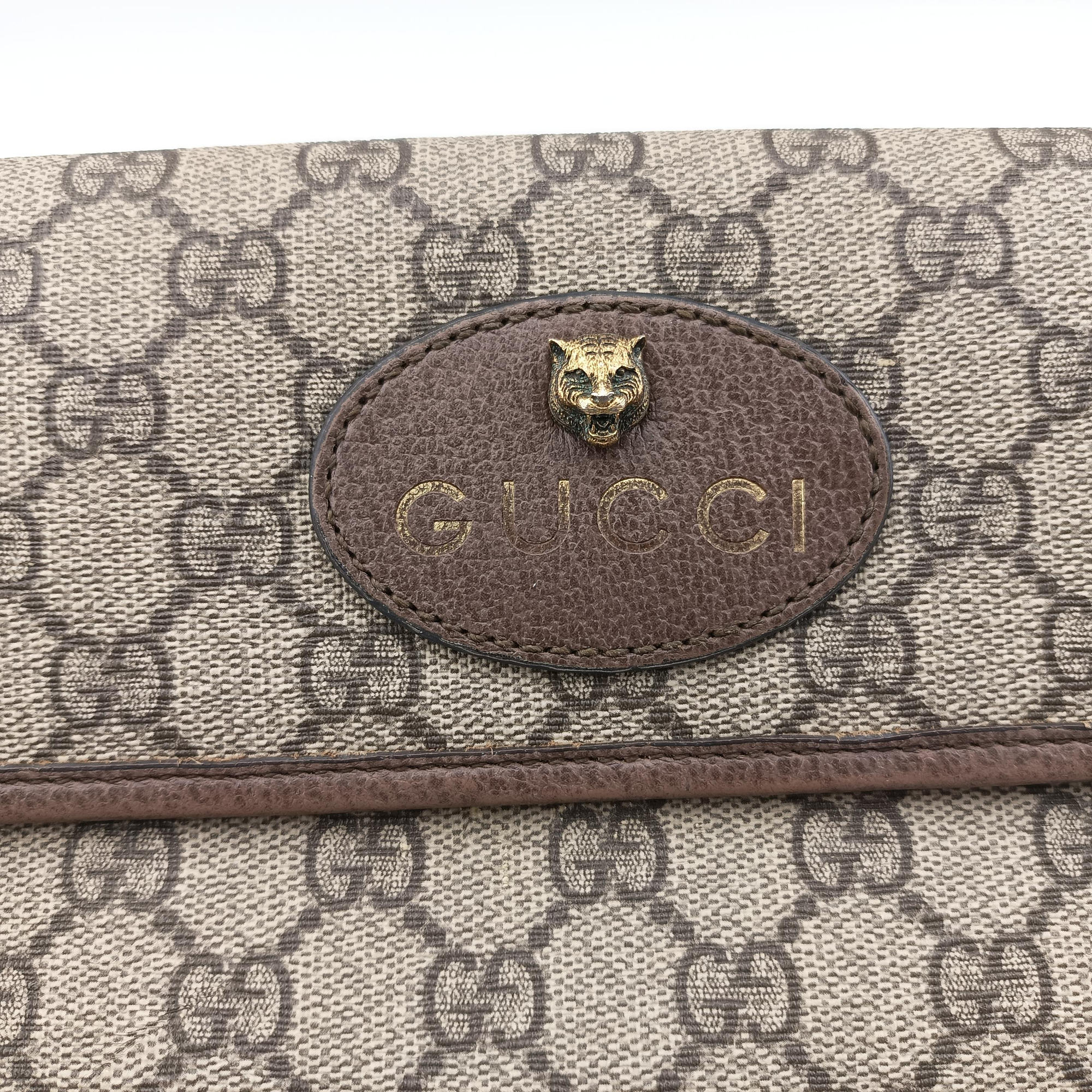 Secondhand Gucci NEO VINTAGE GG Supreme Brown PVC coated canvas×Leather 493930 bum bag/waist bag | stylenewstar