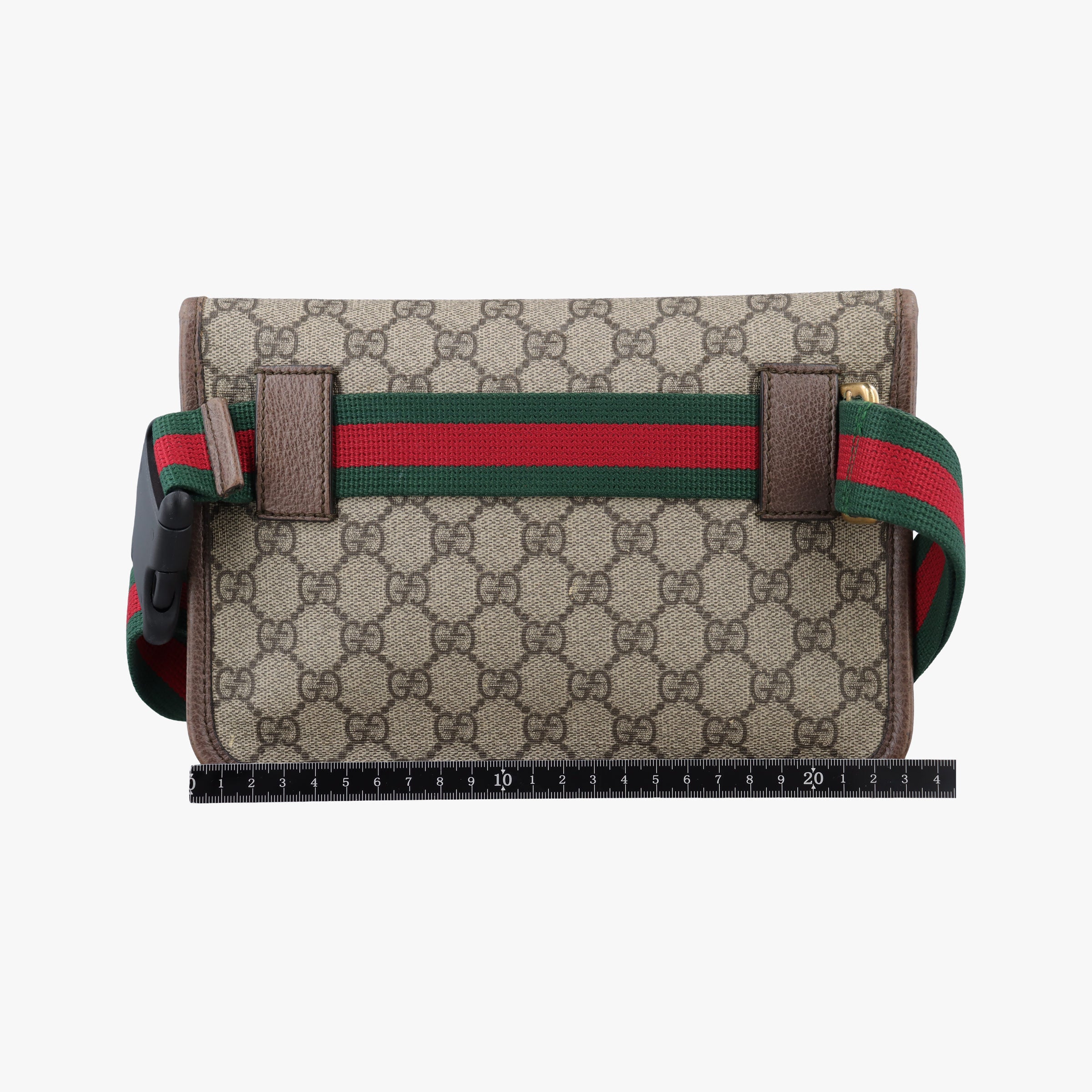 Secondhand Gucci NEO VINTAGE GG Supreme Brown PVC coated canvas×Leather 493930 bum bag/waist bag | stylenewstar