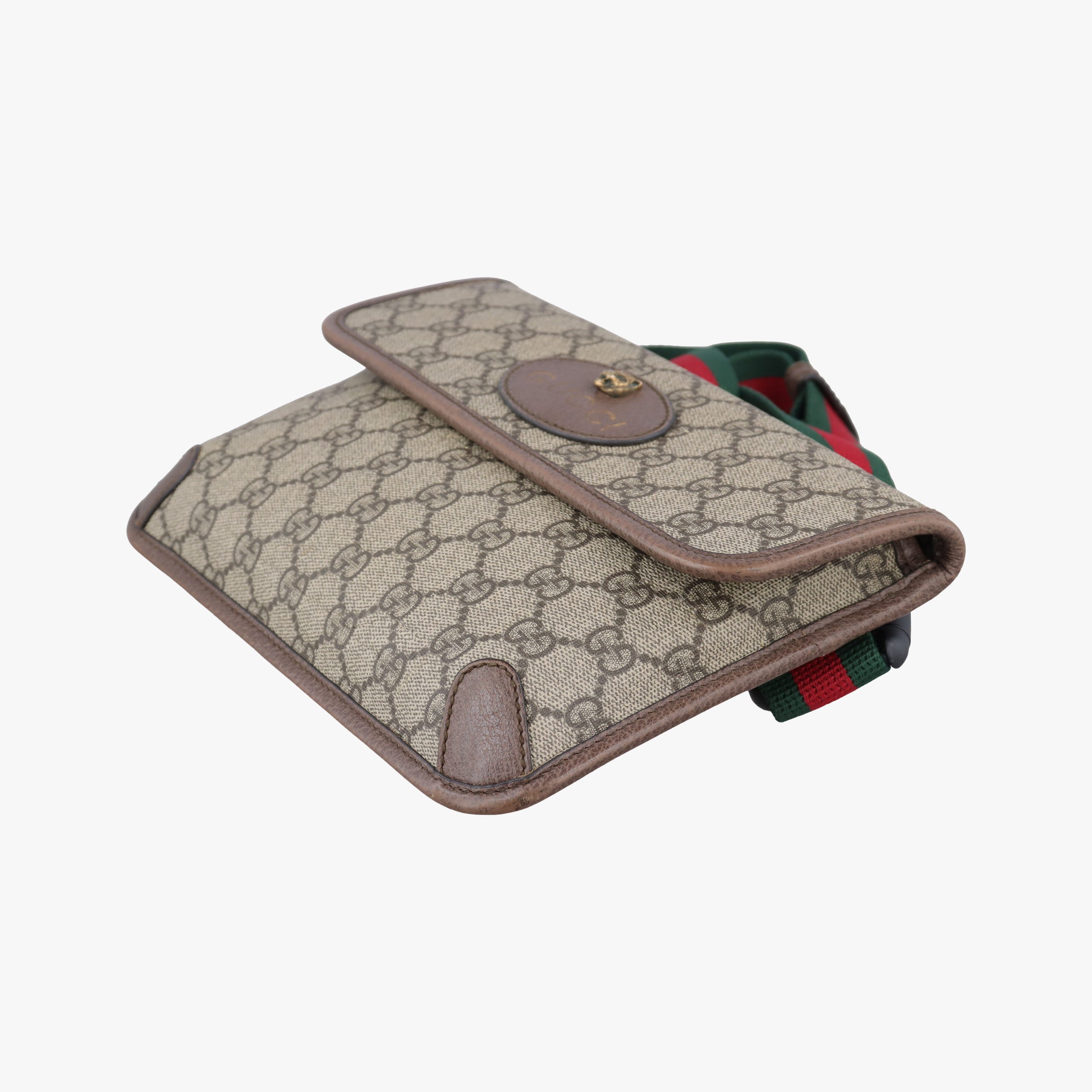 Secondhand Gucci NEO VINTAGE GG Supreme Brown PVC coated canvas×Leather 493930 bum bag/waist bag | stylenewstar