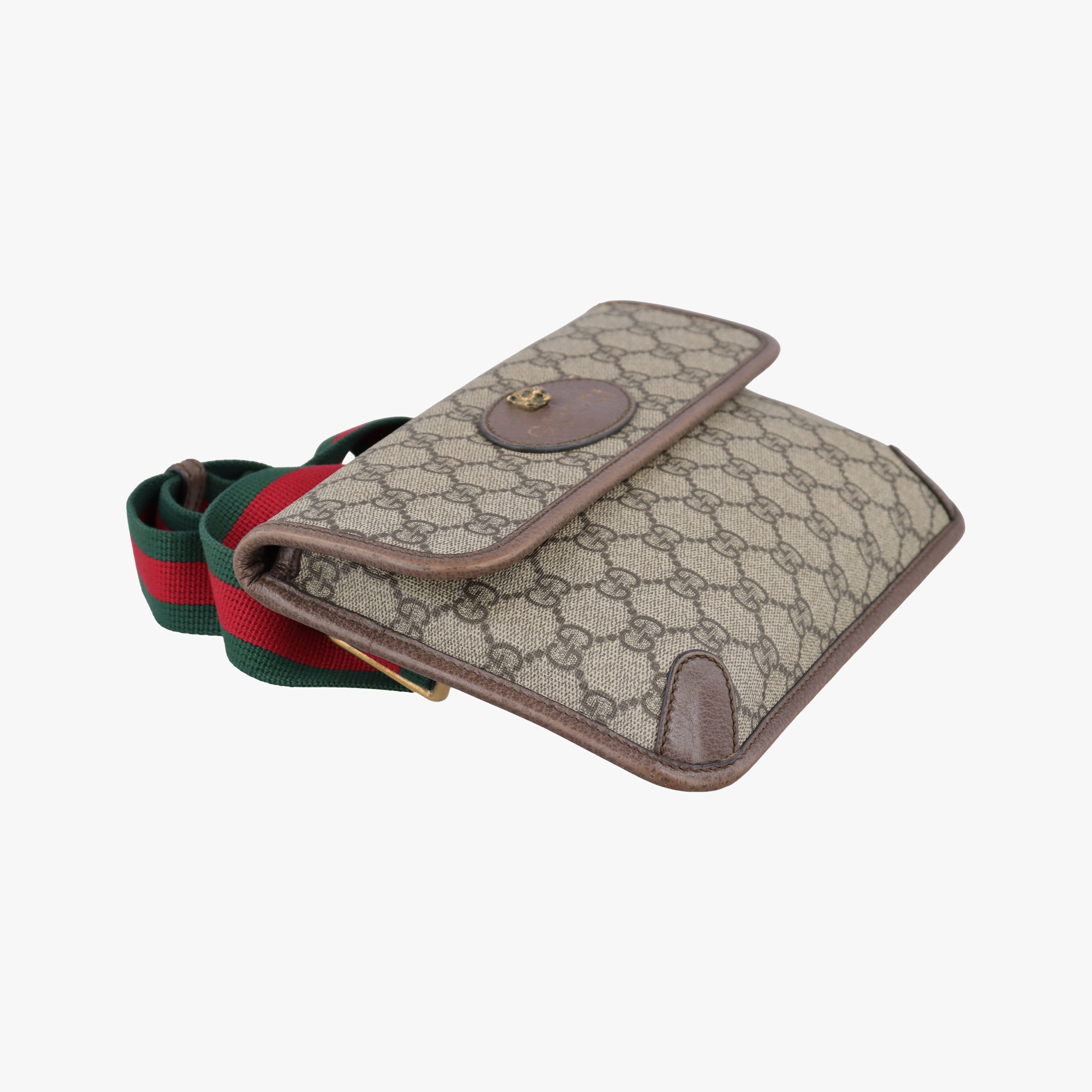 Secondhand Gucci NEO VINTAGE GG Supreme Brown PVC coated canvas×Leather 493930 bum bag/waist bag | stylenewstar