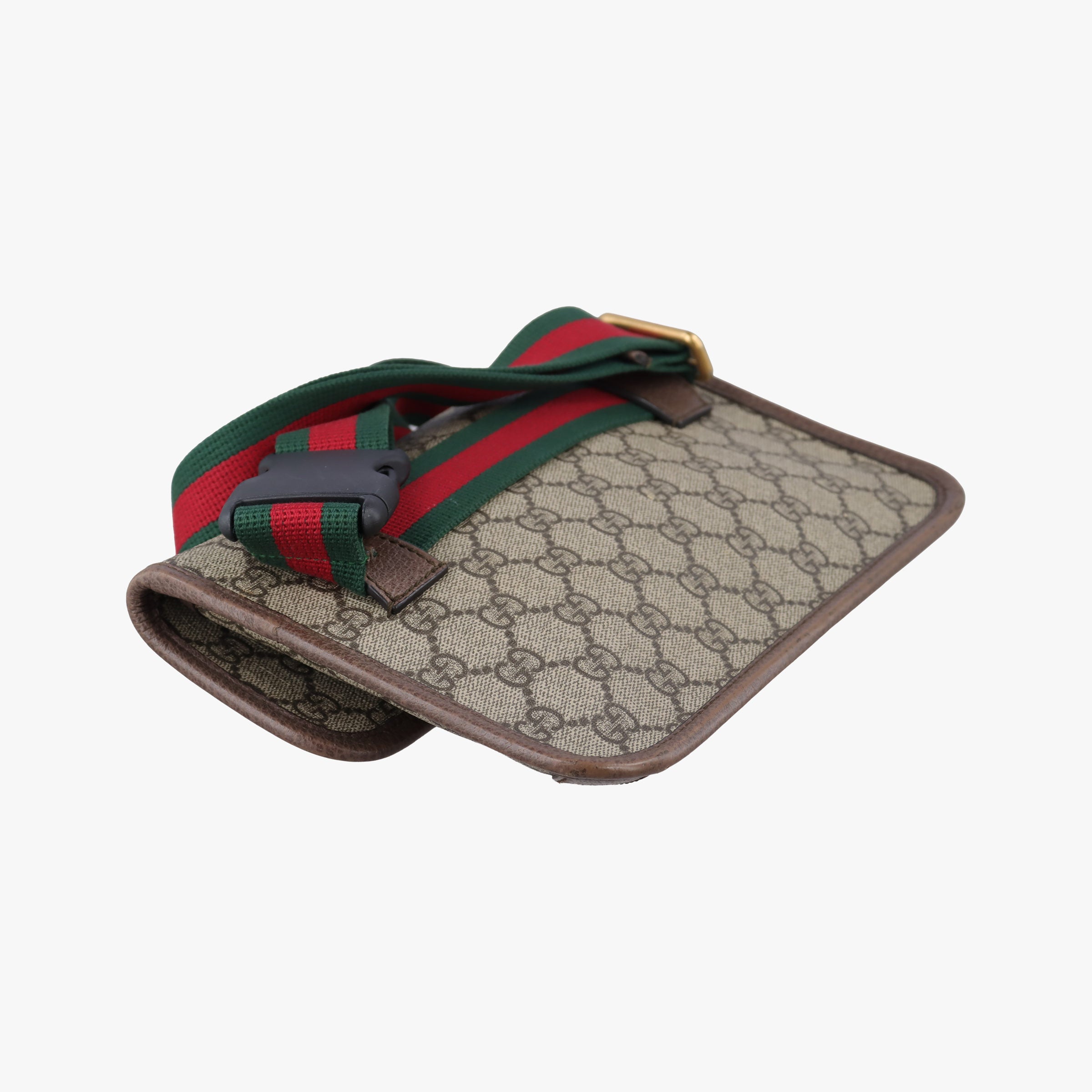 Secondhand Gucci NEO VINTAGE GG Supreme Brown PVC coated canvas×Leather 493930 bum bag/waist bag | stylenewstar