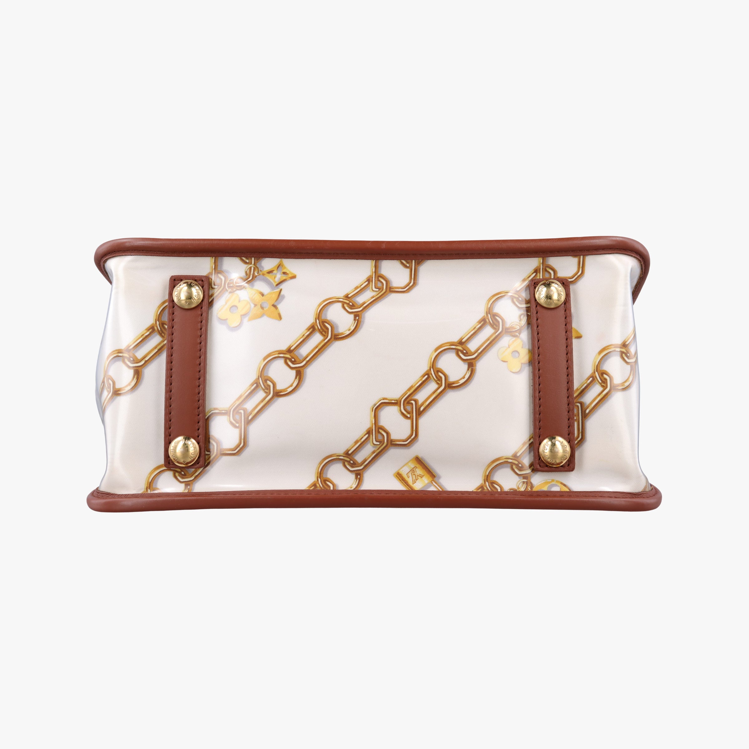 Pre-owned Louis Vuitton Monogram Charm Cabas White x Brown x Multicolor Vinyl x Leather M95157 shoulderbag | stylenewstar