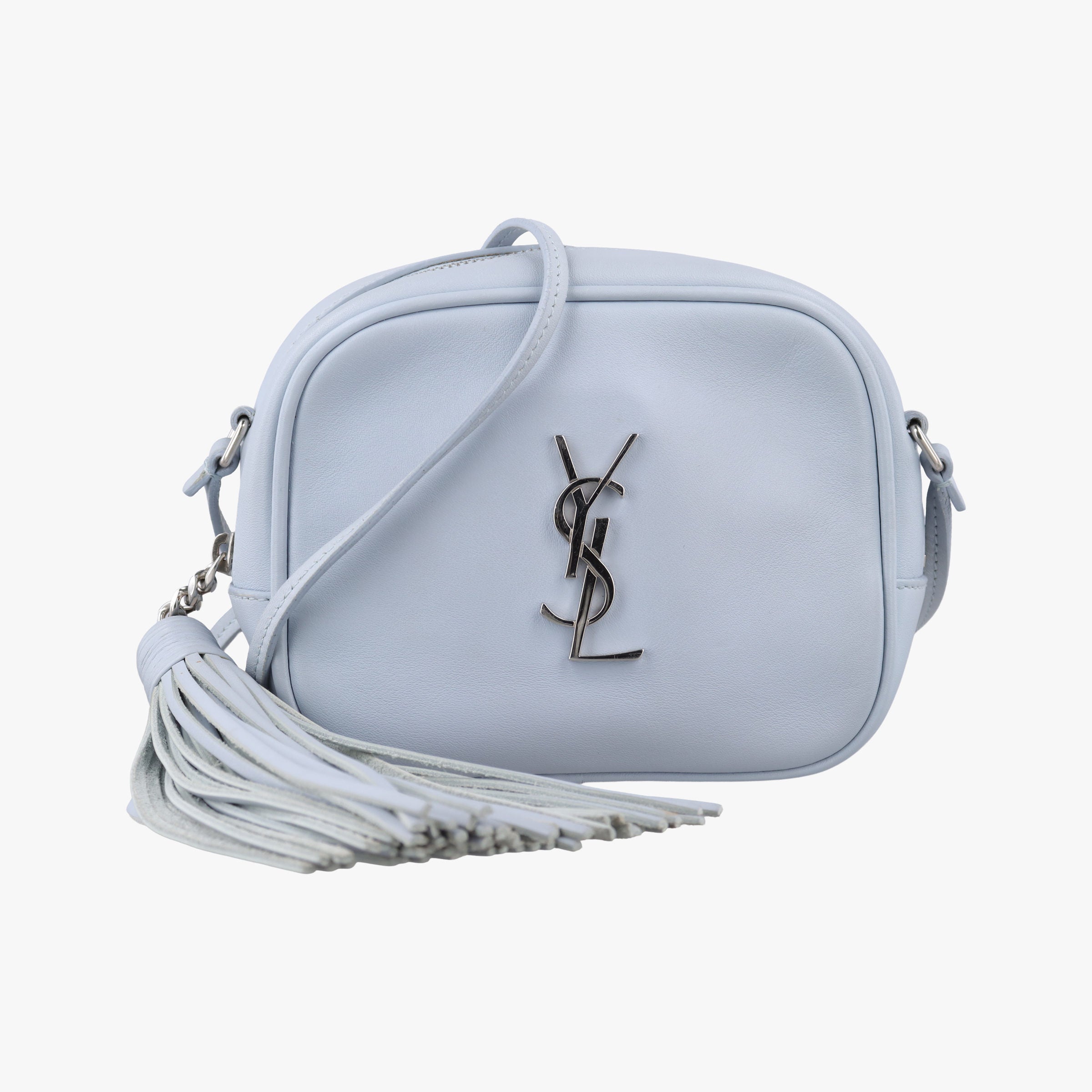 Pre-owned Yves Saint Laurent Monogram Blogger Blue Leather 425317 shoulderbag | stylenewstar