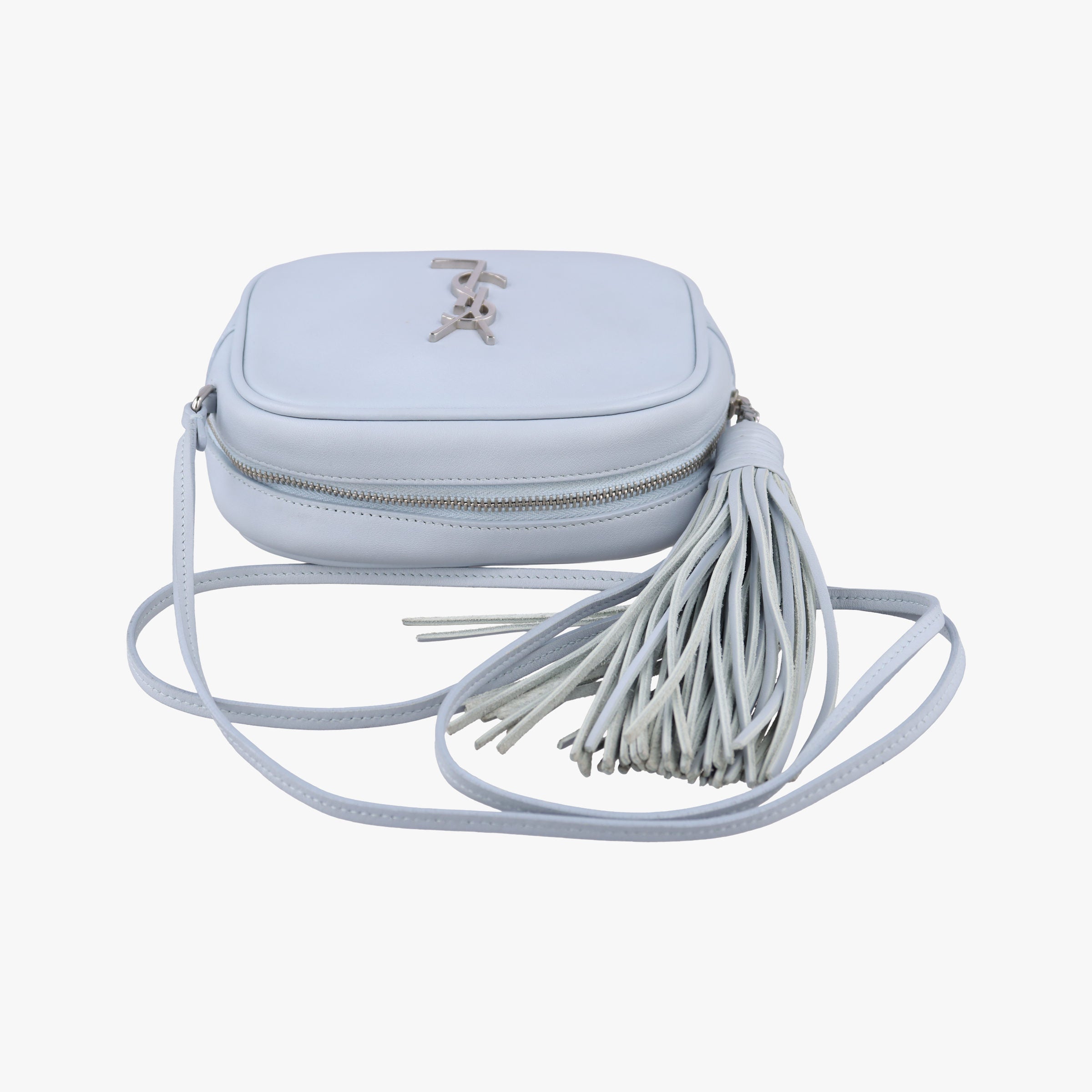 Pre-owned Yves Saint Laurent Monogram Blogger Blue Leather 425317 shoulderbag | stylenewstar