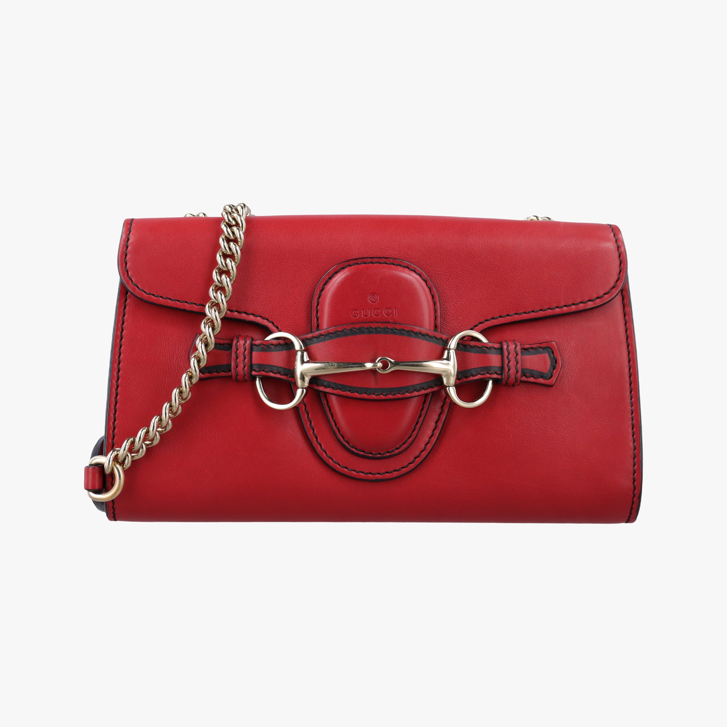 Pre-owned Gucci Emily Red Leather 283063 shoulderbag | stylenewstar
