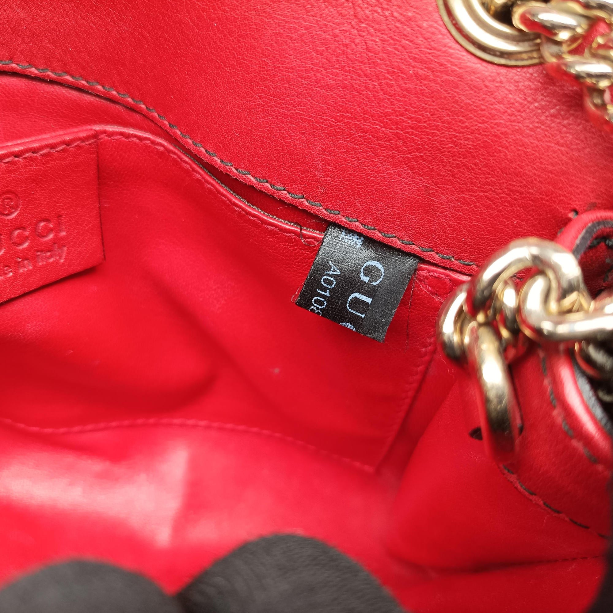 Pre-owned Gucci Emily Red Leather 283063 shoulderbag | stylenewstar
