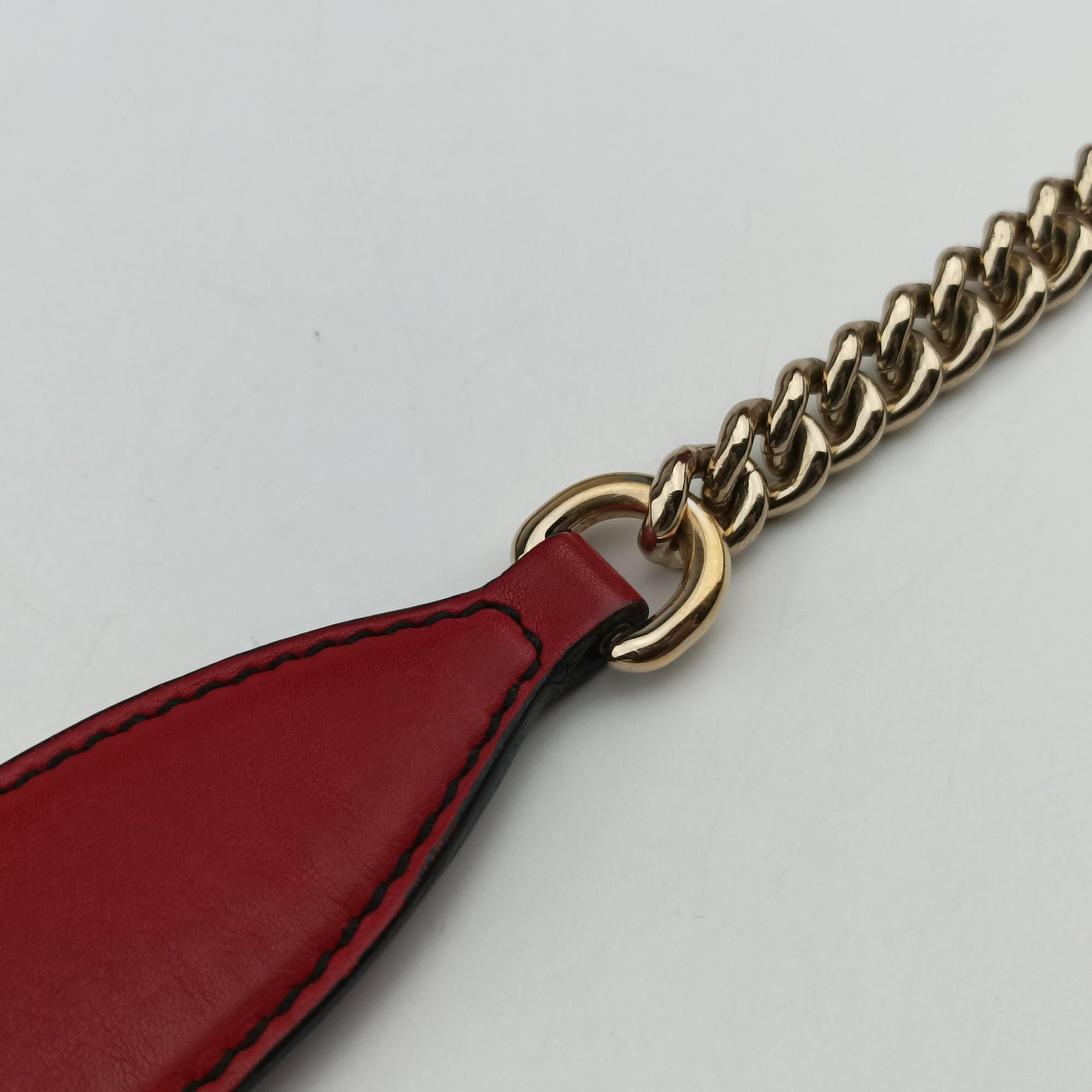 Pre-owned Gucci Emily Red Leather 283063 shoulderbag | stylenewstar