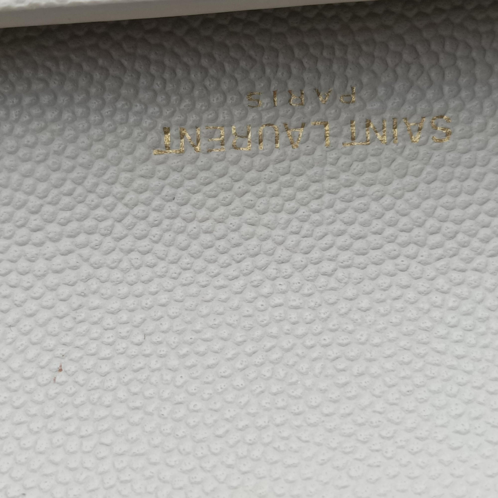 Pre-owned Yves Saint Laurent Uptown White Caviar Skin 607788 shoulderbag | stylenewstar