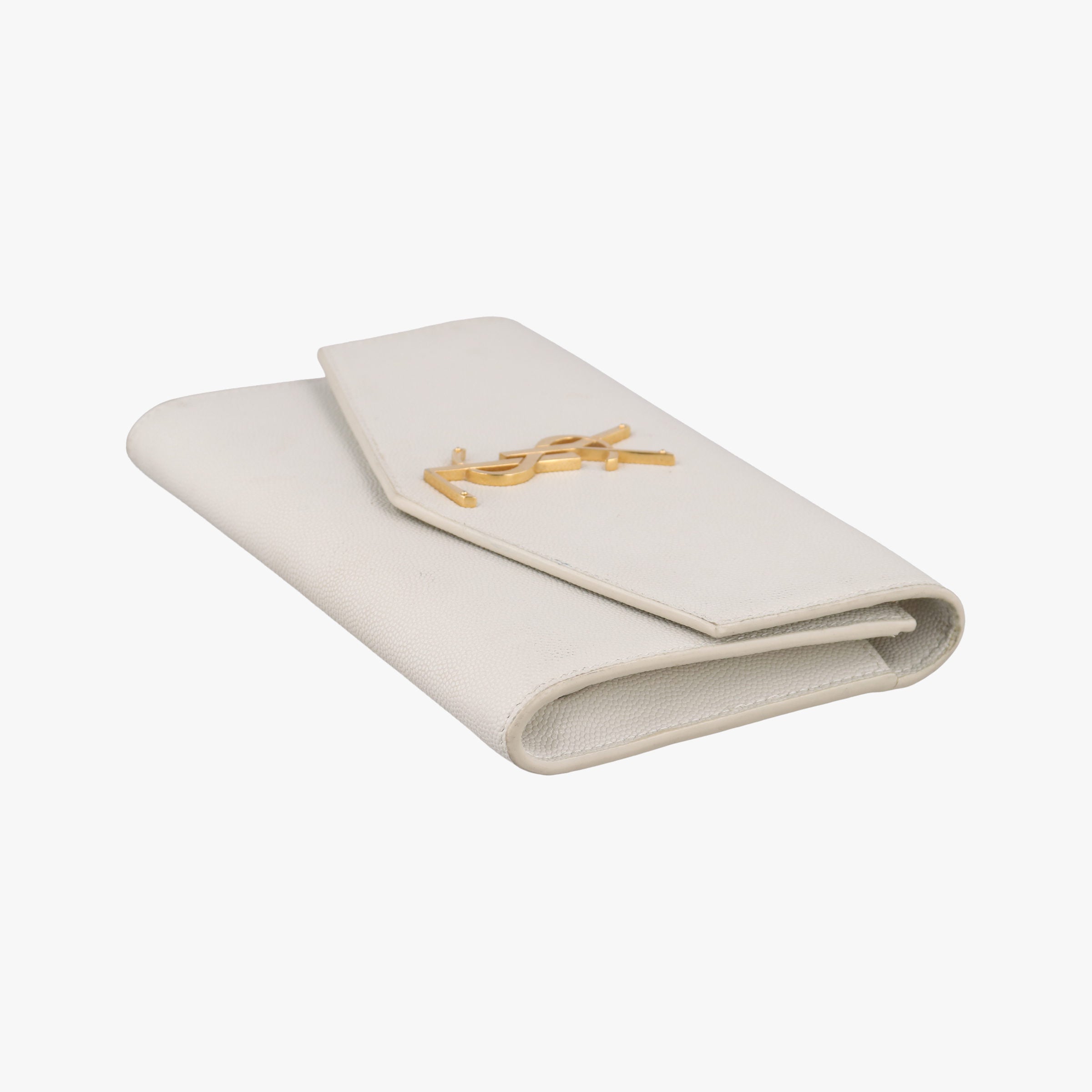 Pre-owned Yves Saint Laurent Uptown White Caviar Skin 607788 shoulderbag | stylenewstar