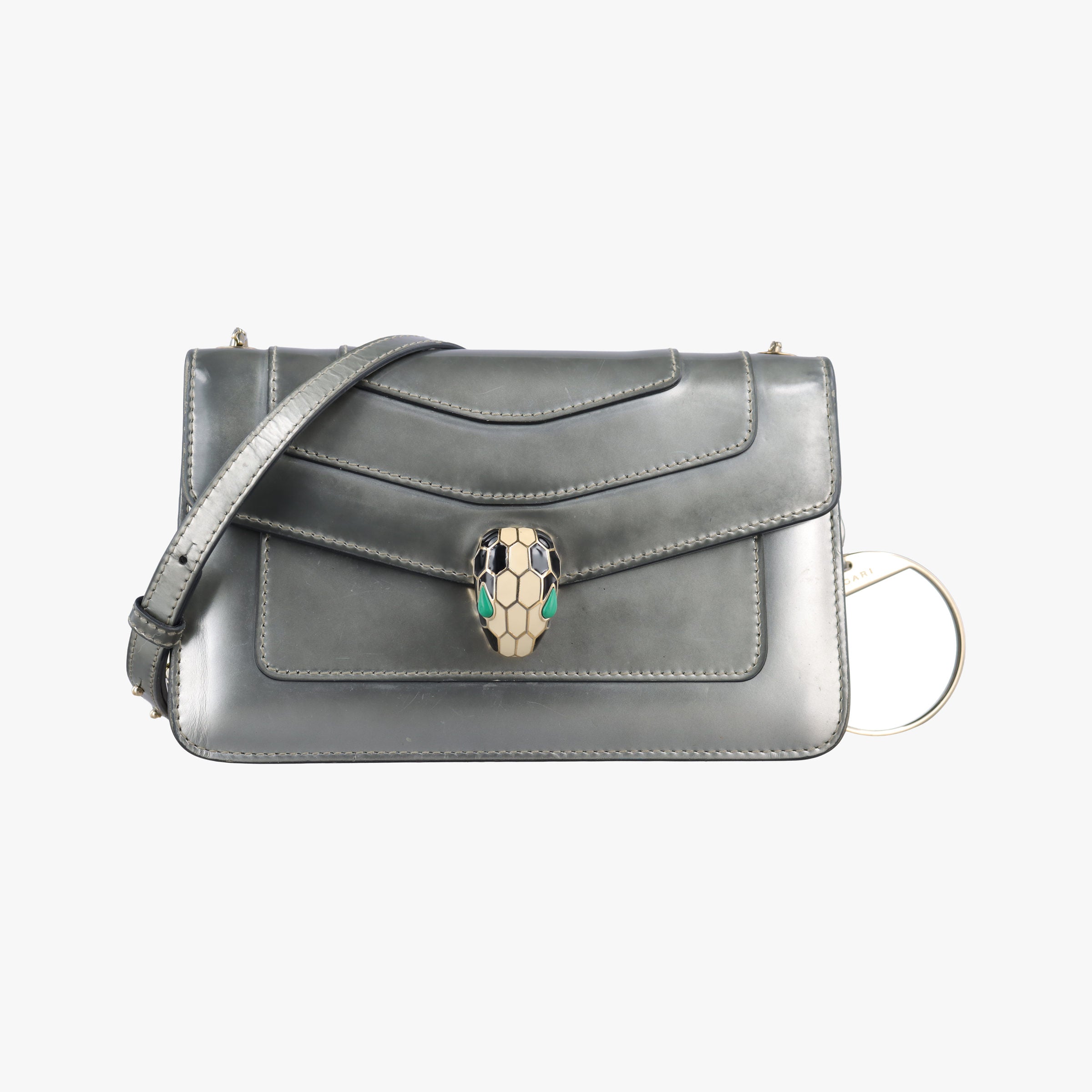 Pre-owned Bvlgari SERPENTI FOREVER Silver Enamel  shoulderbag | stylenewstar
