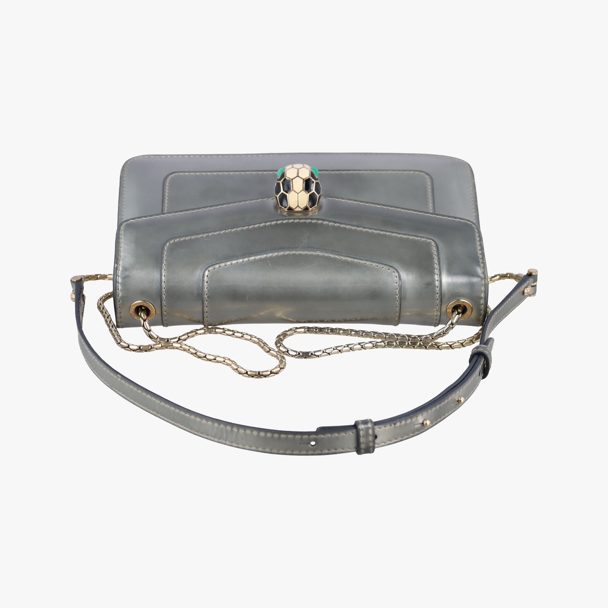 Pre-owned Bvlgari SERPENTI FOREVER Silver Enamel  shoulderbag | stylenewstar