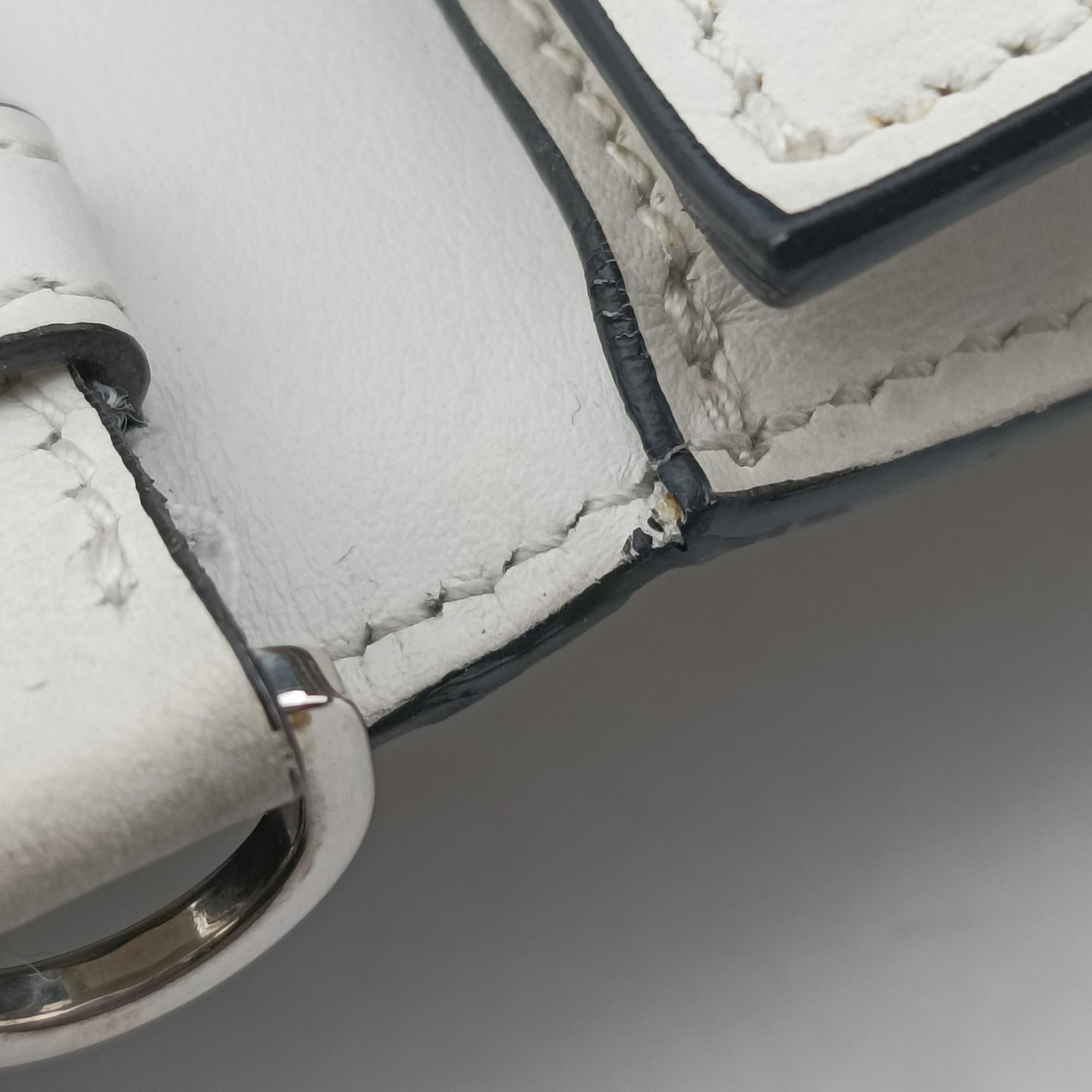 Pre-owned Prada Electra Studded White leather 1BD120 shoulderbag | stylenewstar